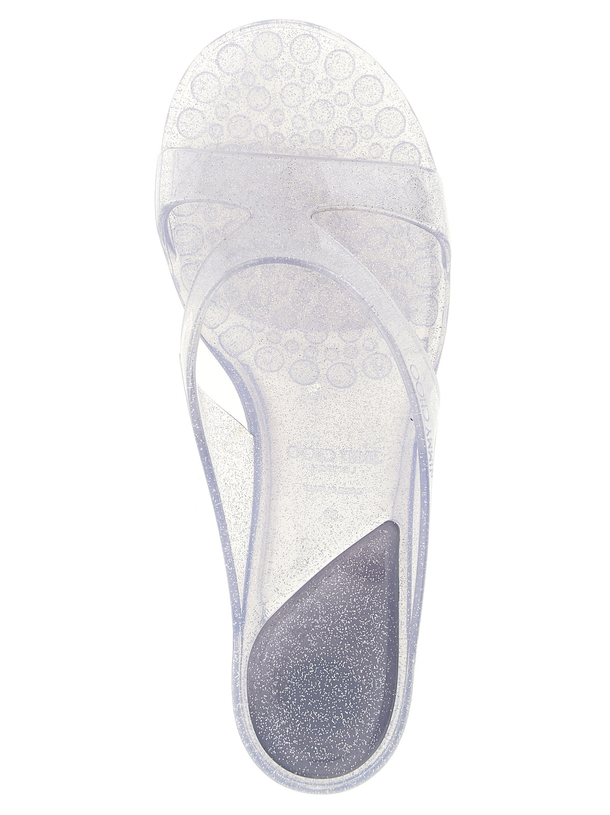 Jimmy Choo Silver Rubber Flat Sandals