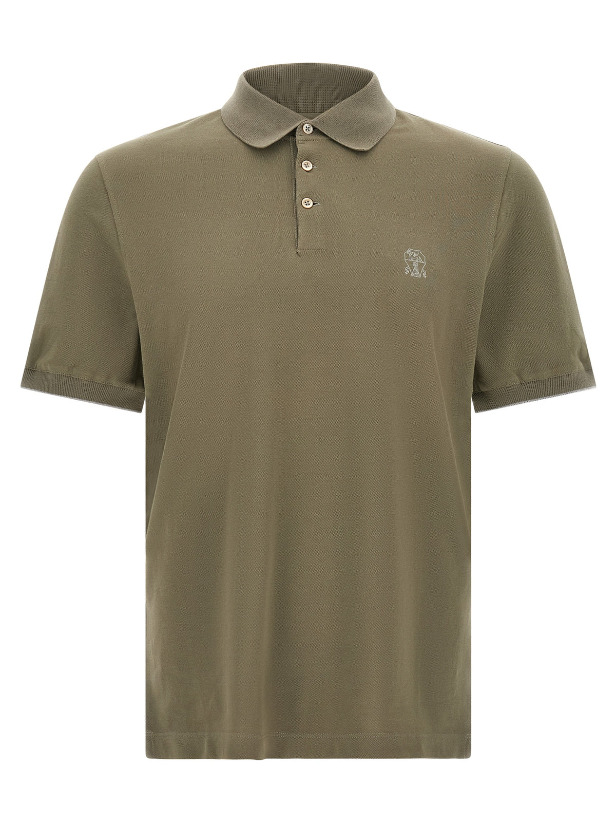 Brunello Cucinelli Bicolor Cotton Polo Shirt