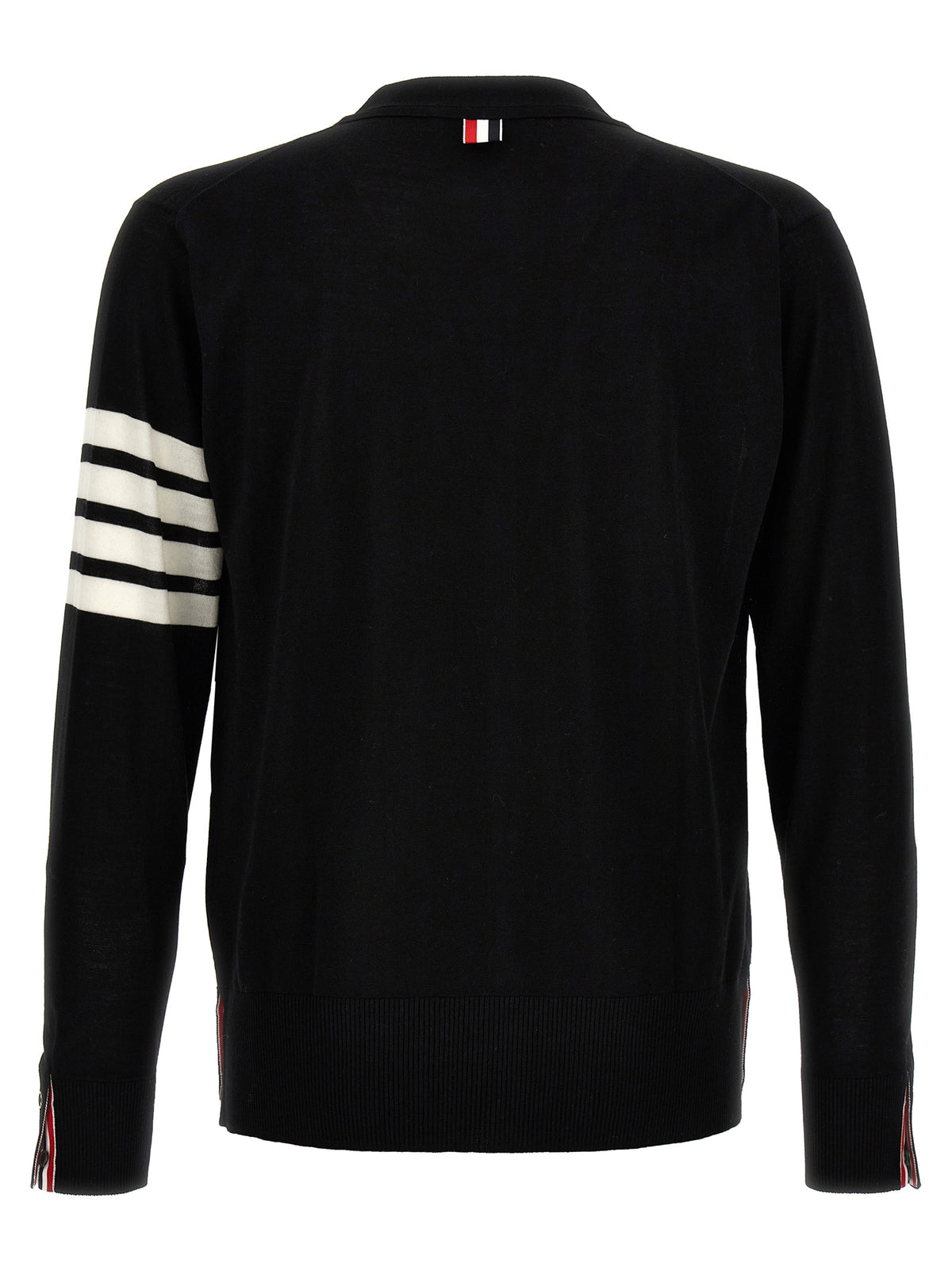 Thom Browne Black Virgin Wool Cardigan