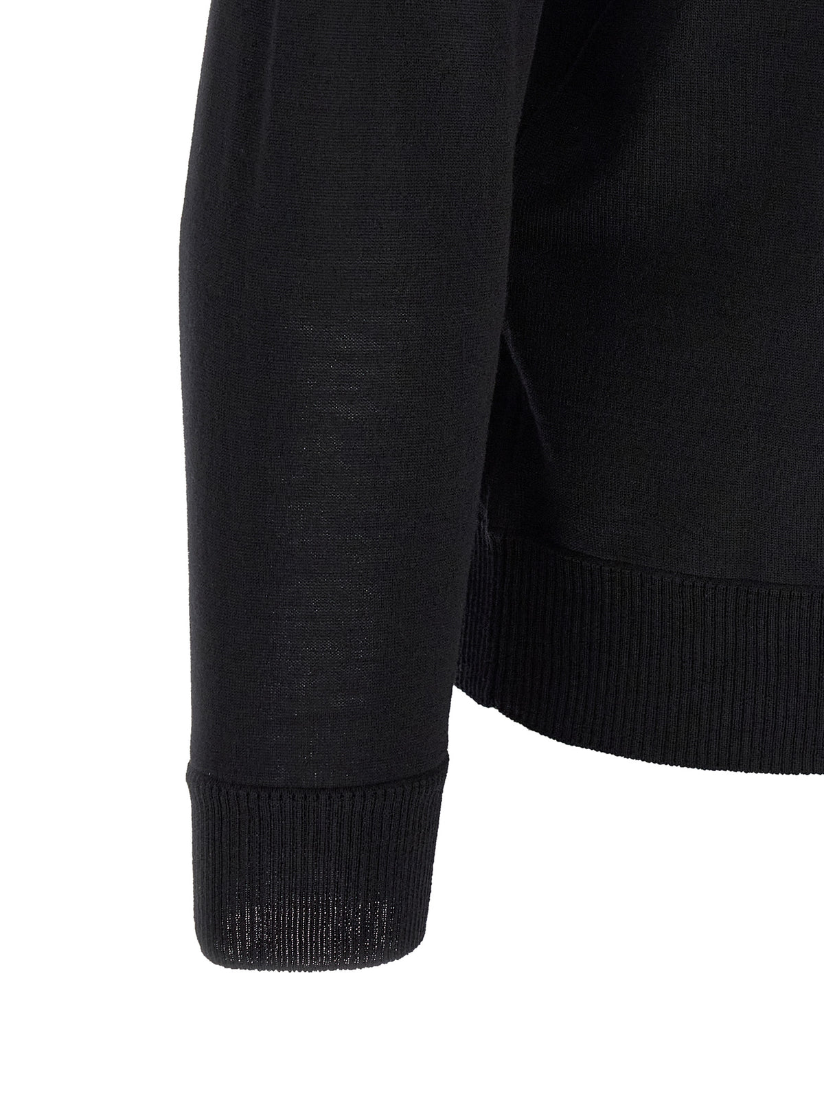 Stone Island Black Virgin Wool Cardigan