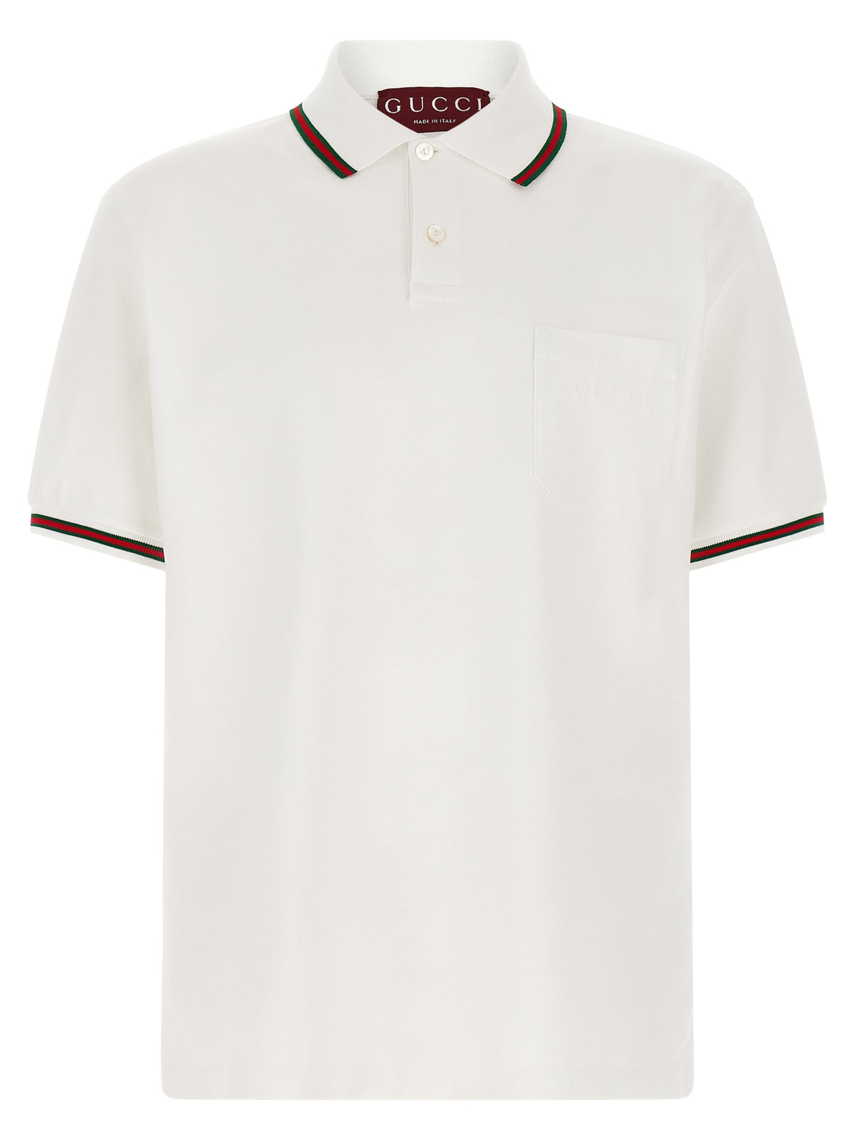 Gucci White Cotton Polo Shirt