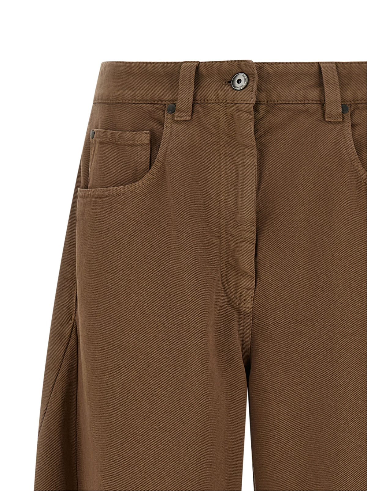 Brunello Cucinelli Brown Cotton Casual Pants