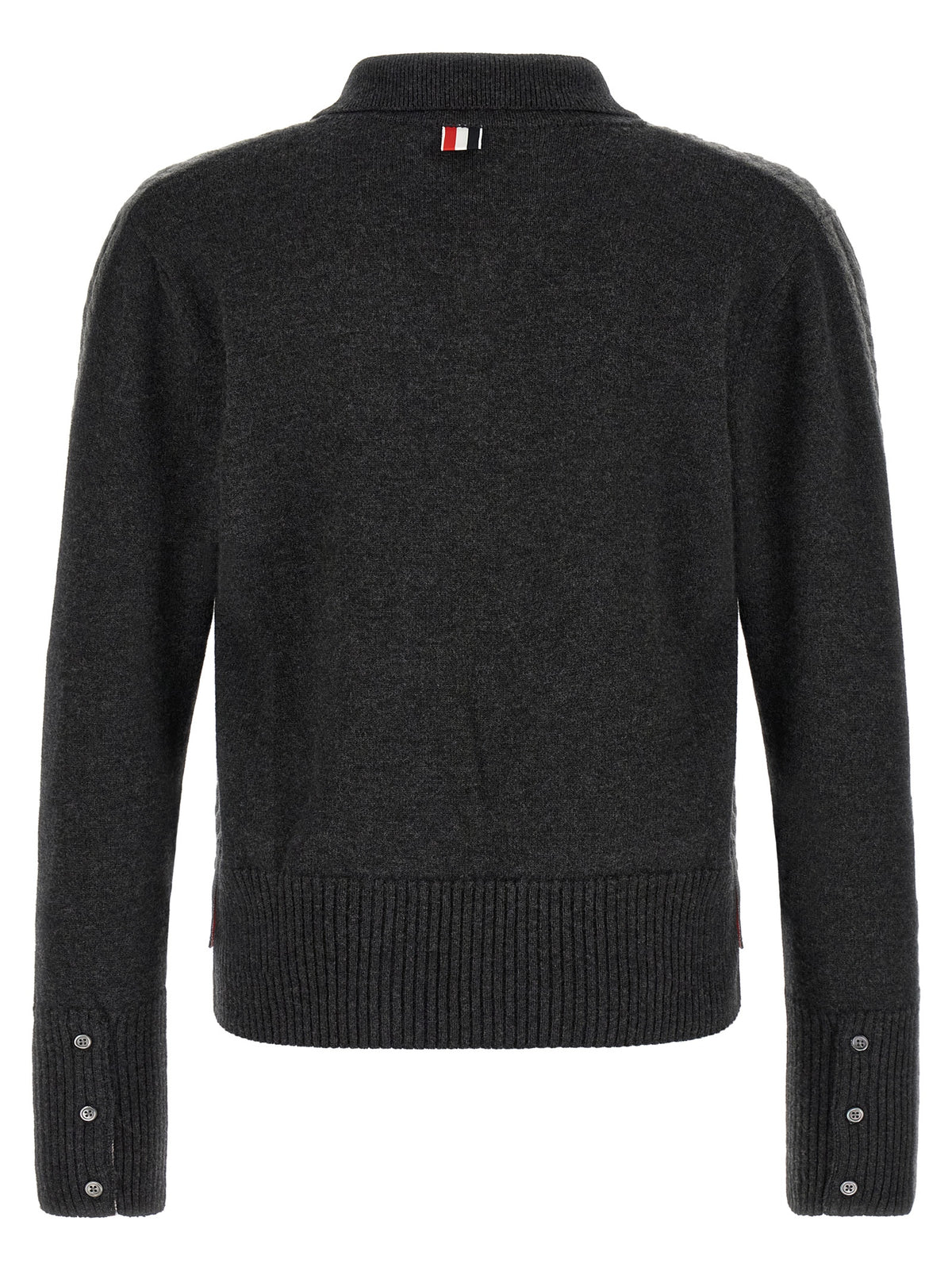 Thom Browne Gray Virgin Wool Polo Shirt