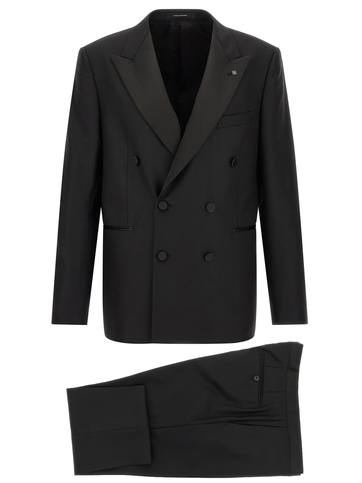 Tagliatore Black Virgin Wool Two-Piece Suit