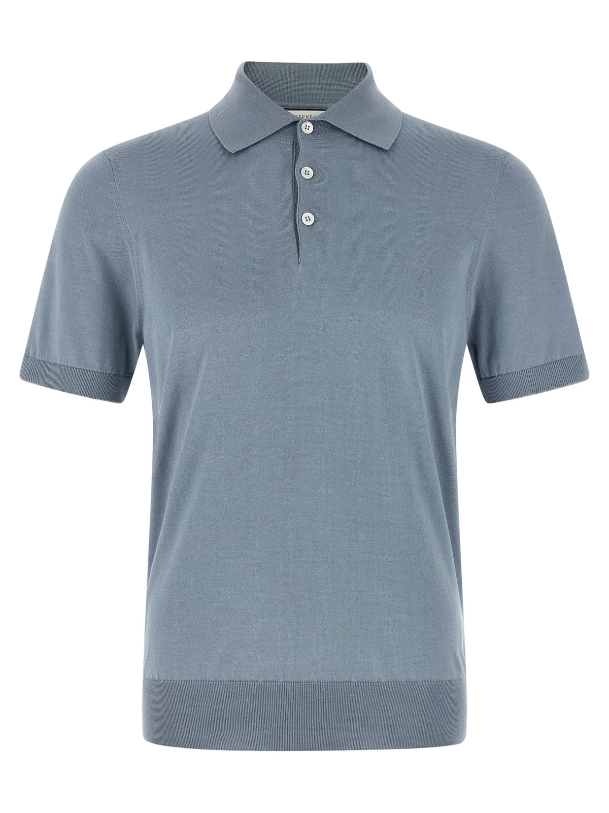 Brunello Cucinelli Blue Cotton Polo Shirt
