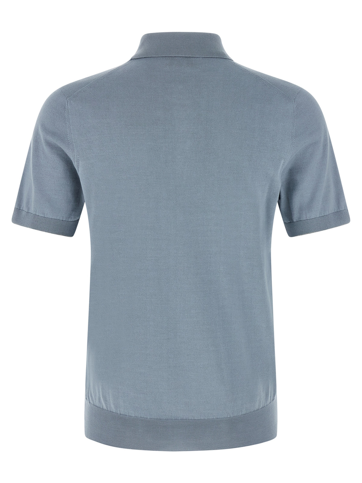 Brunello Cucinelli Blue Cotton Polo Shirt