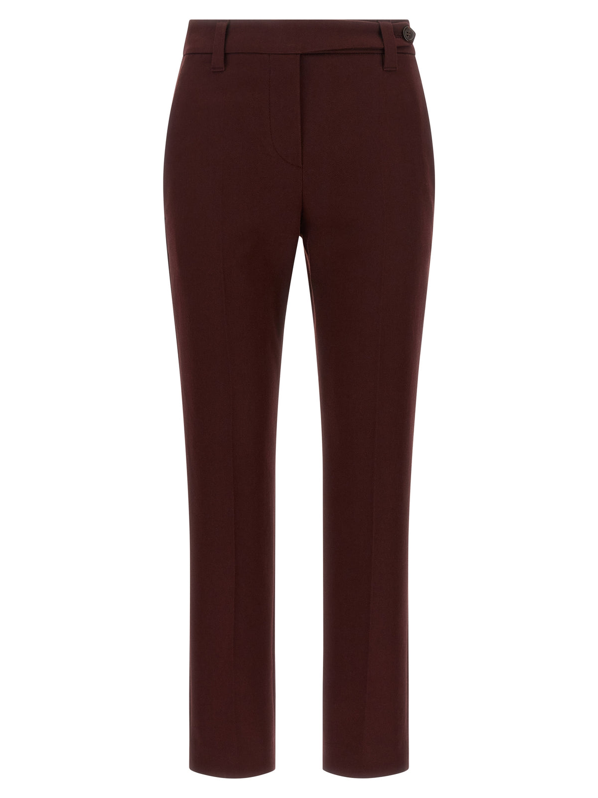 Brunello Cucinelli Bordeaux Cotton Casual Pants