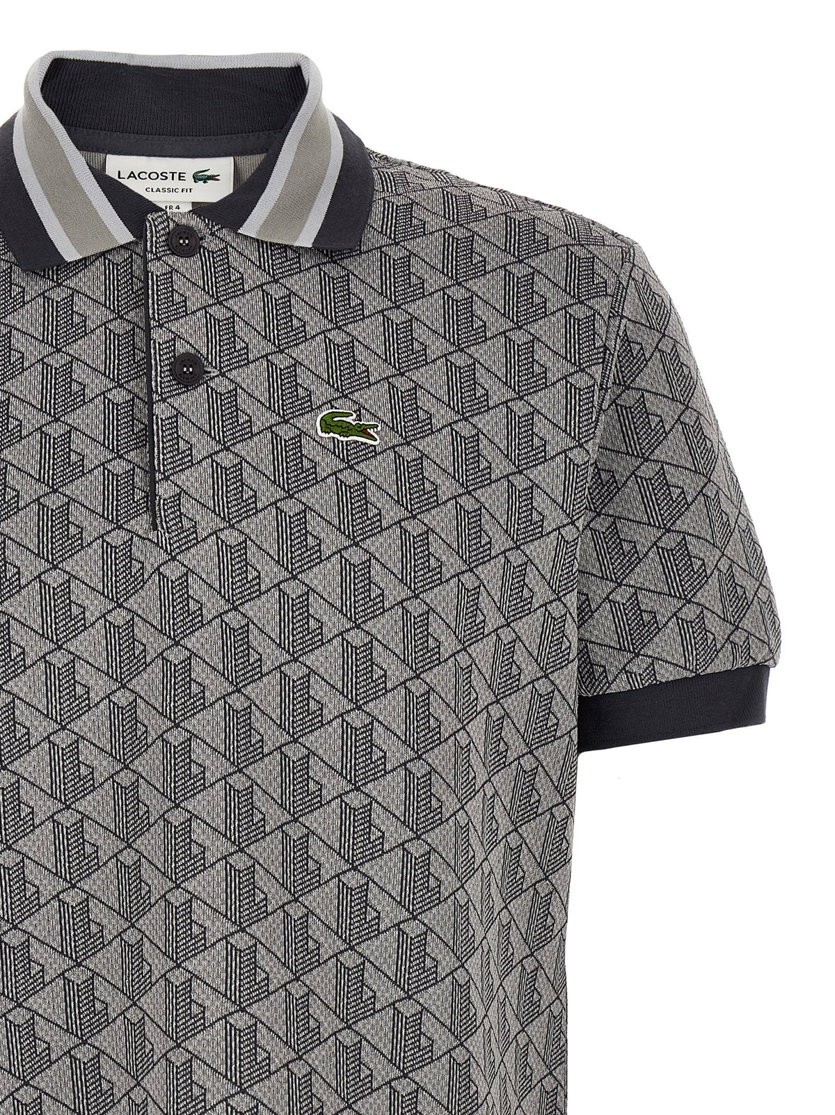 Lacoste Gray Polyester Polo Shirt