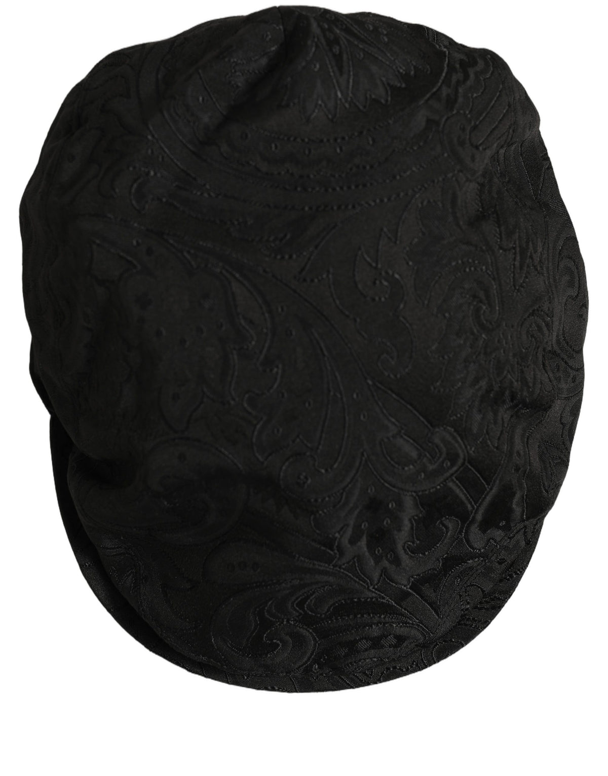 Dolce & Gabbana Men Black Floral Jacquard Newsboy Capello Hat