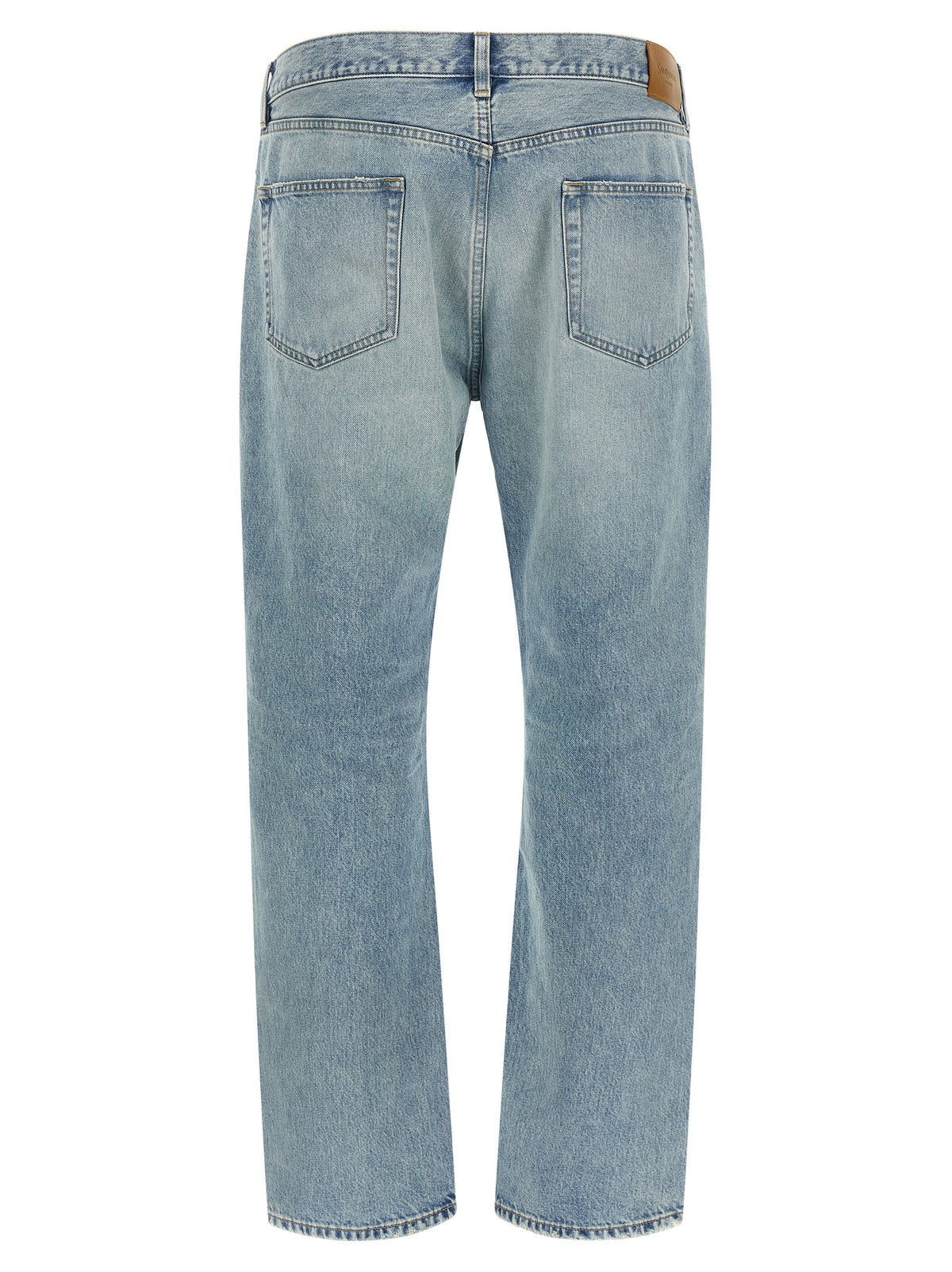 Saint Laurent Blue Cotton Straight-Leg Jeans