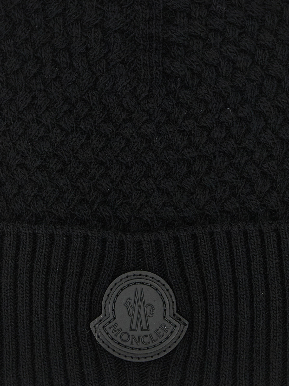 Moncler Black Leather Beanie