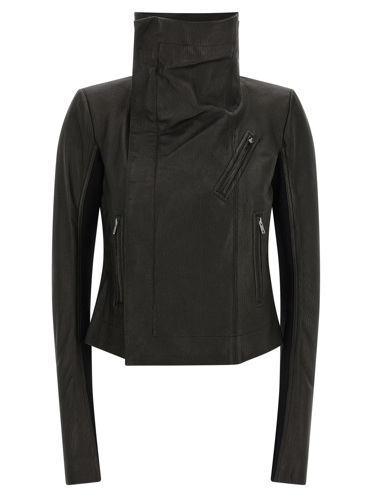 Rick Owens Black Lamb Leather Leather Jacket