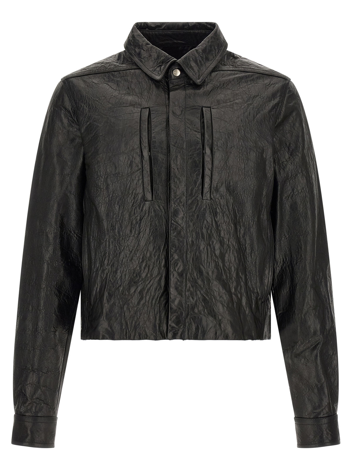 Rick Owens Black Lamb Leather Leather Jacket
