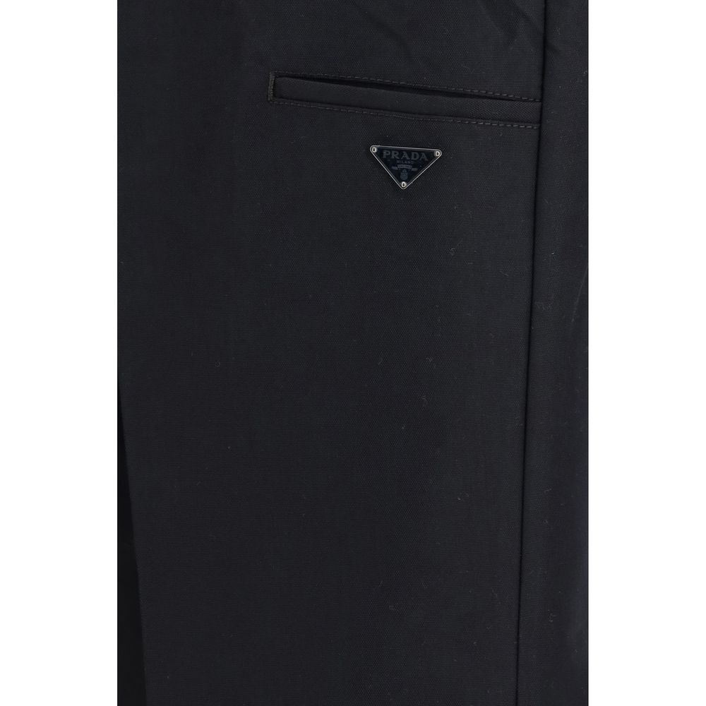 Prada Black Cotton Casual Pants