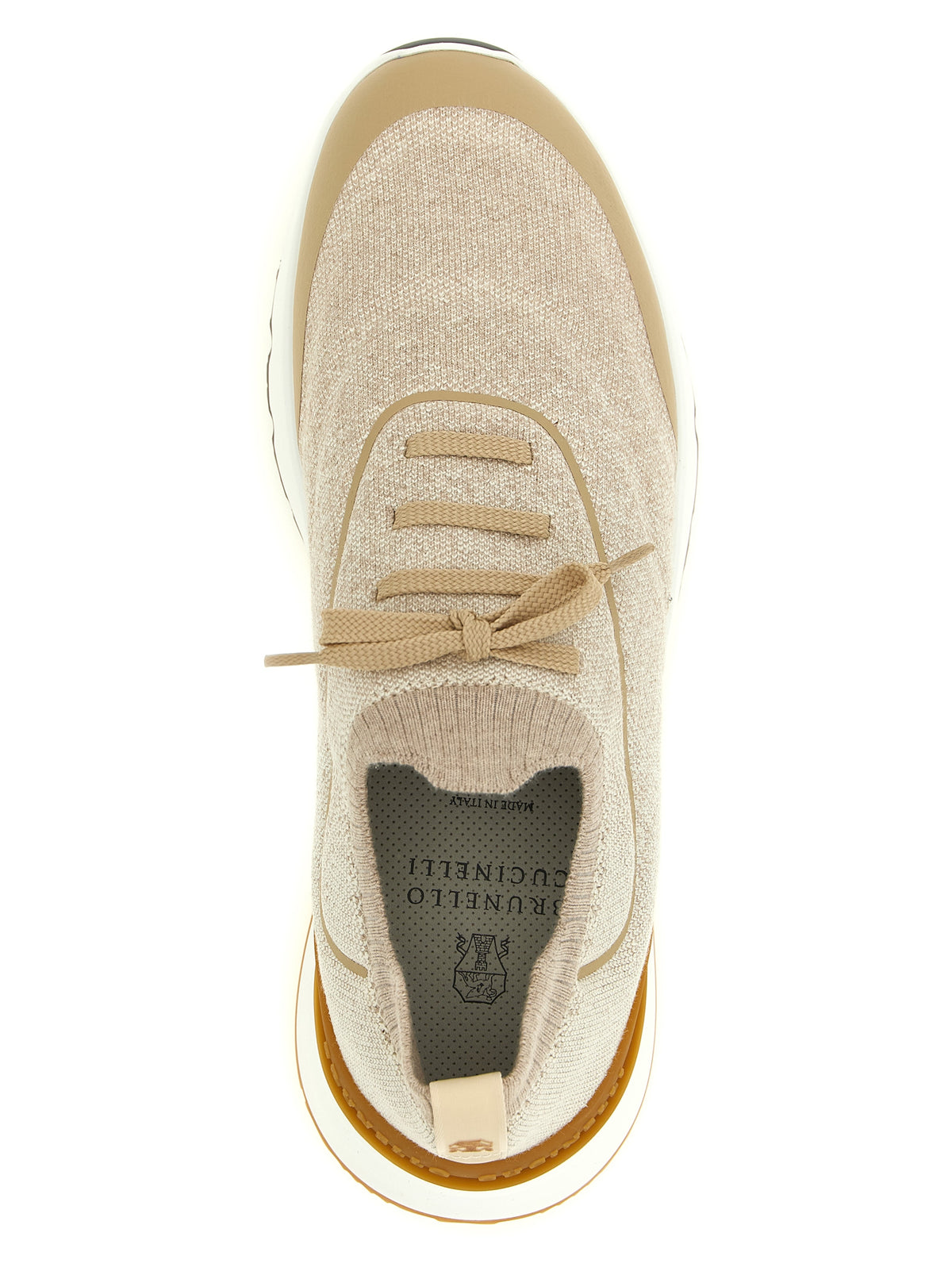 Brunello Cucinelli Beige Cotton Athletic Sneakers