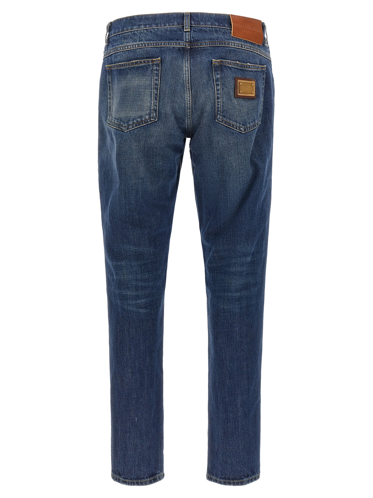 Dolce & Gabbana Blue Cotton Straight-Leg Jeans