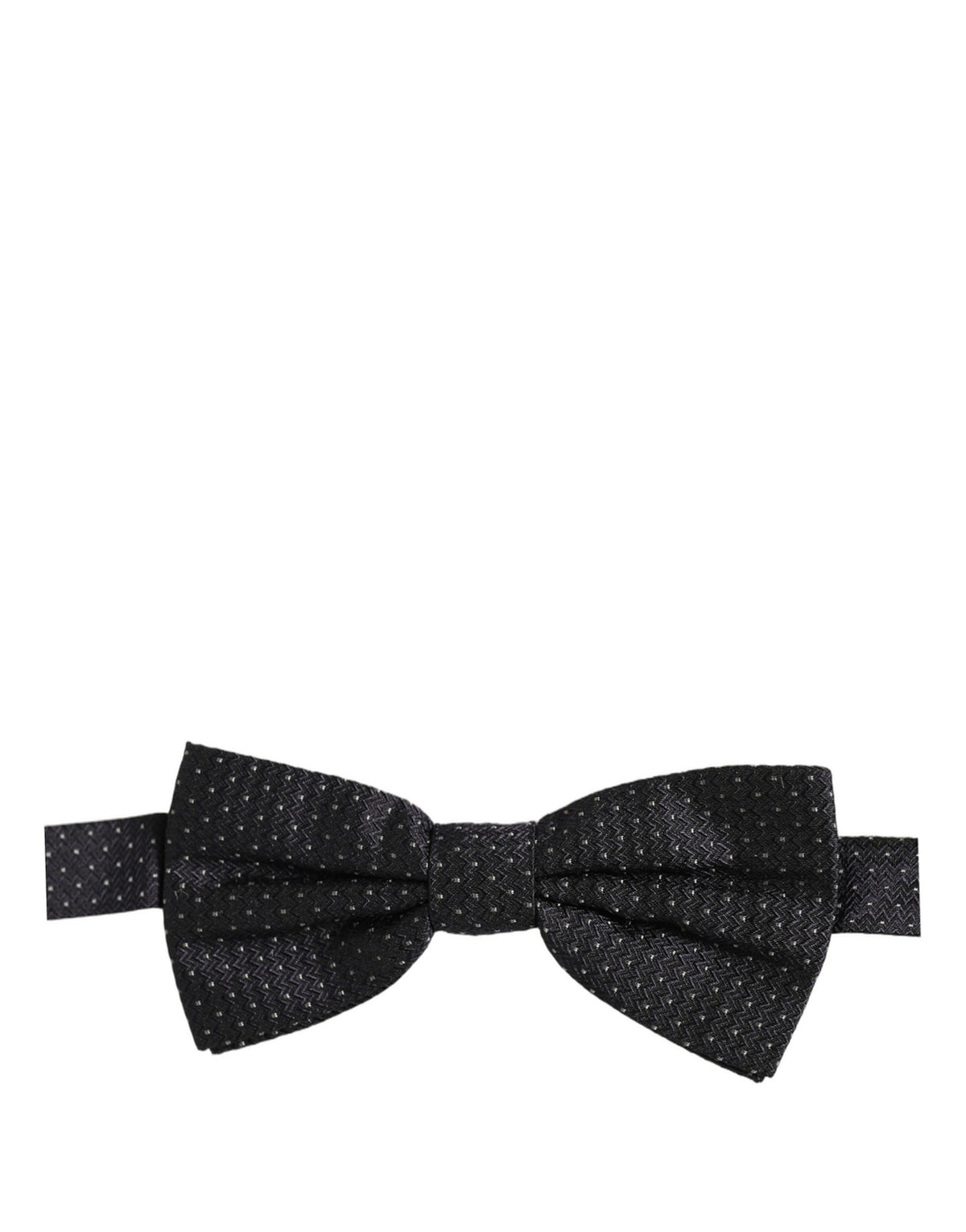 Dolce & Gabbana Black White Polka Dot Adjustable Neck Papillon Bow Tie