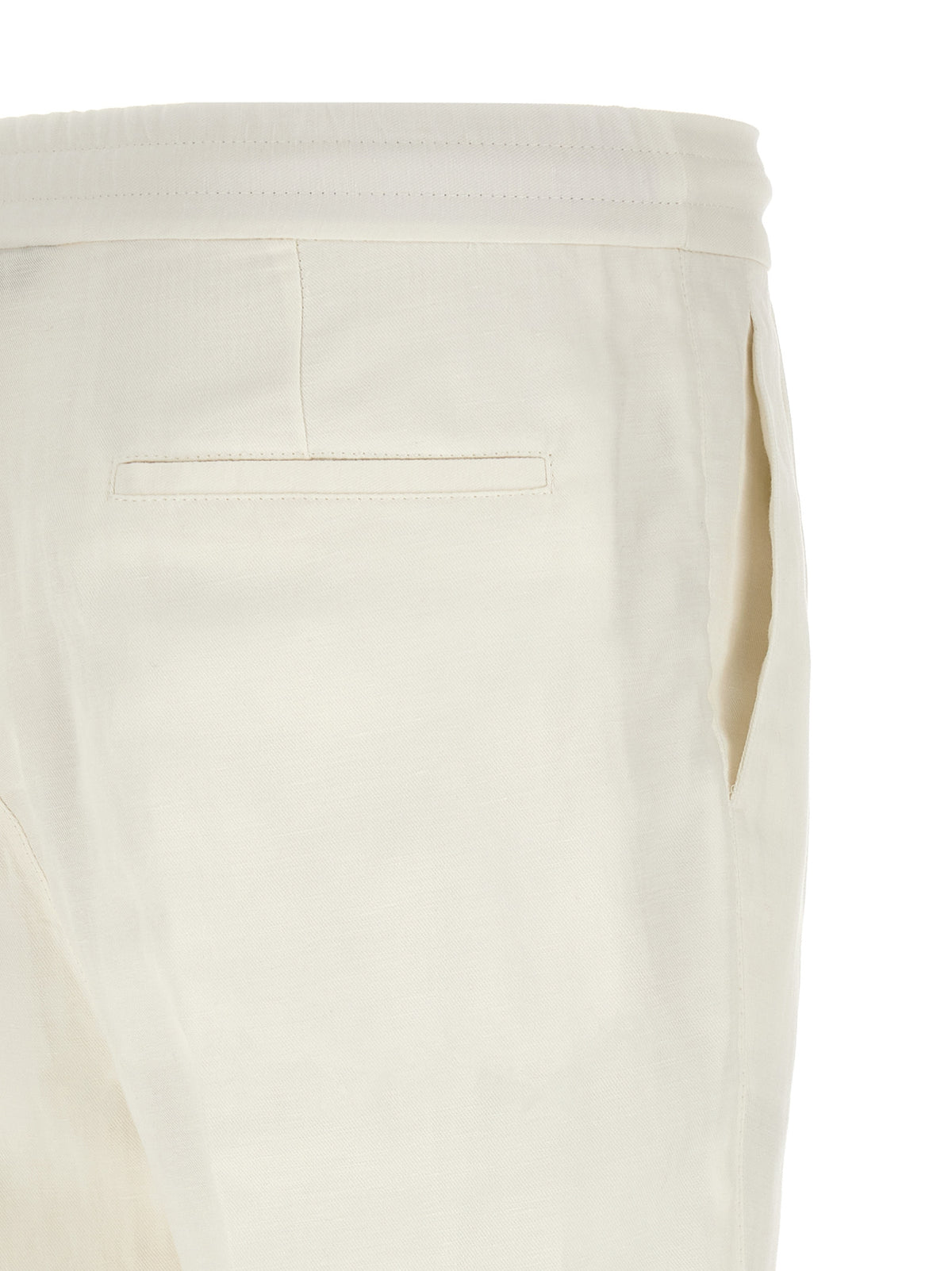 Brunello Cucinelli White Linen Casual Pants