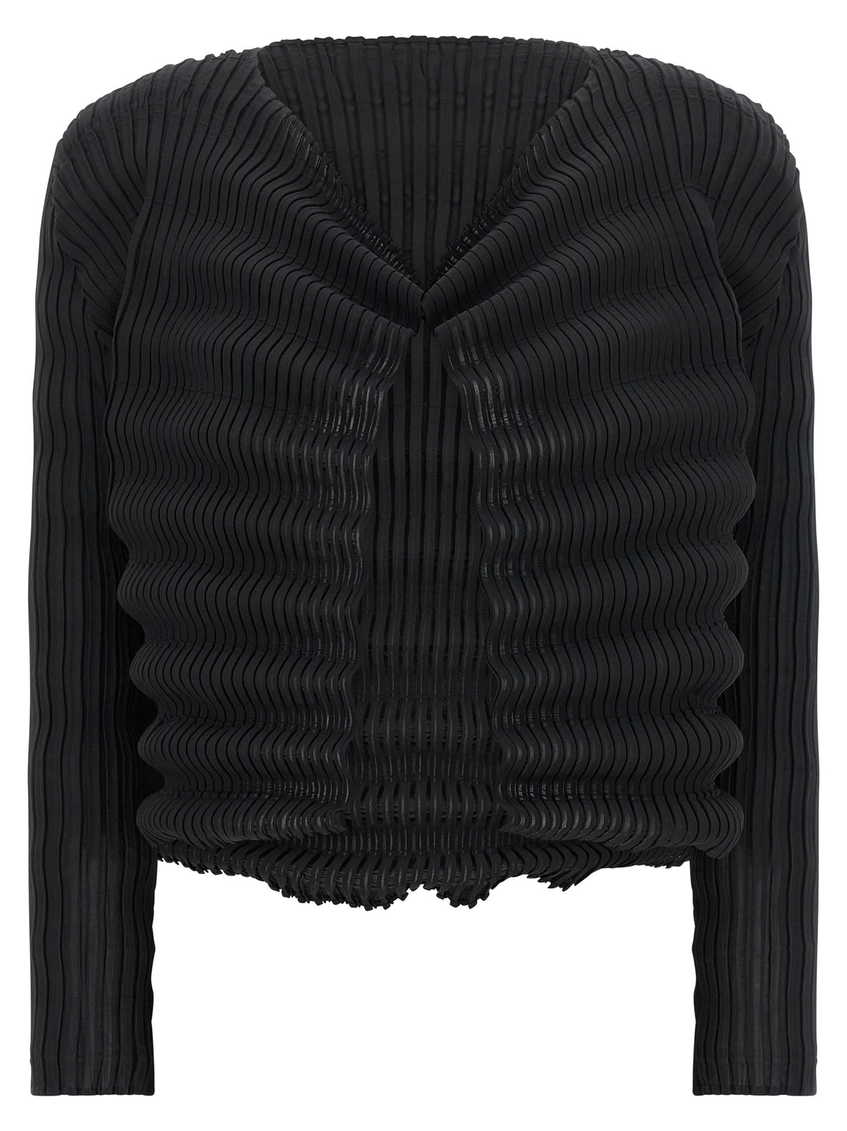 Issey Miyake Black Polyester Cardigan