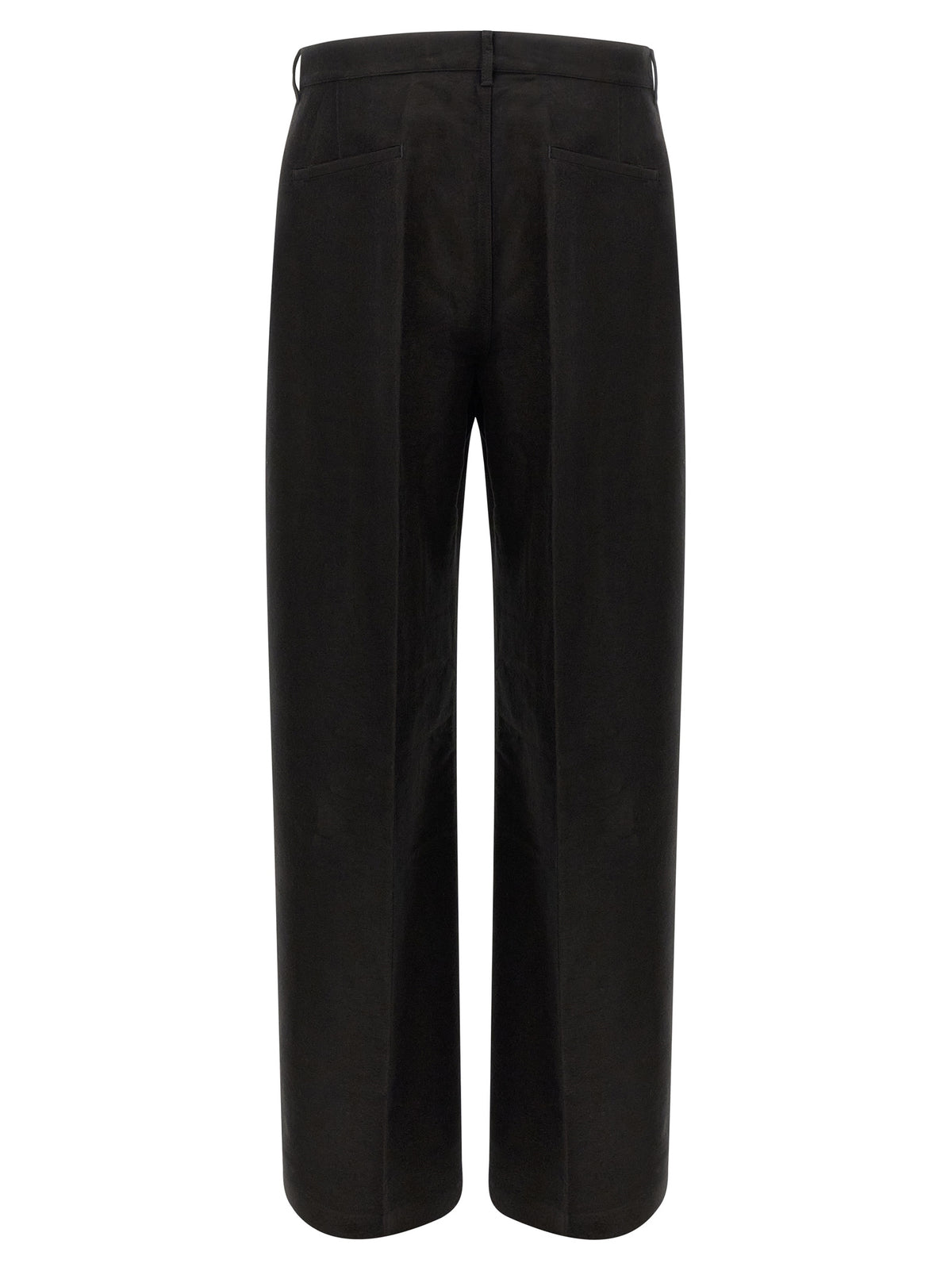 Rick Owens Black Ramie Casual Pants