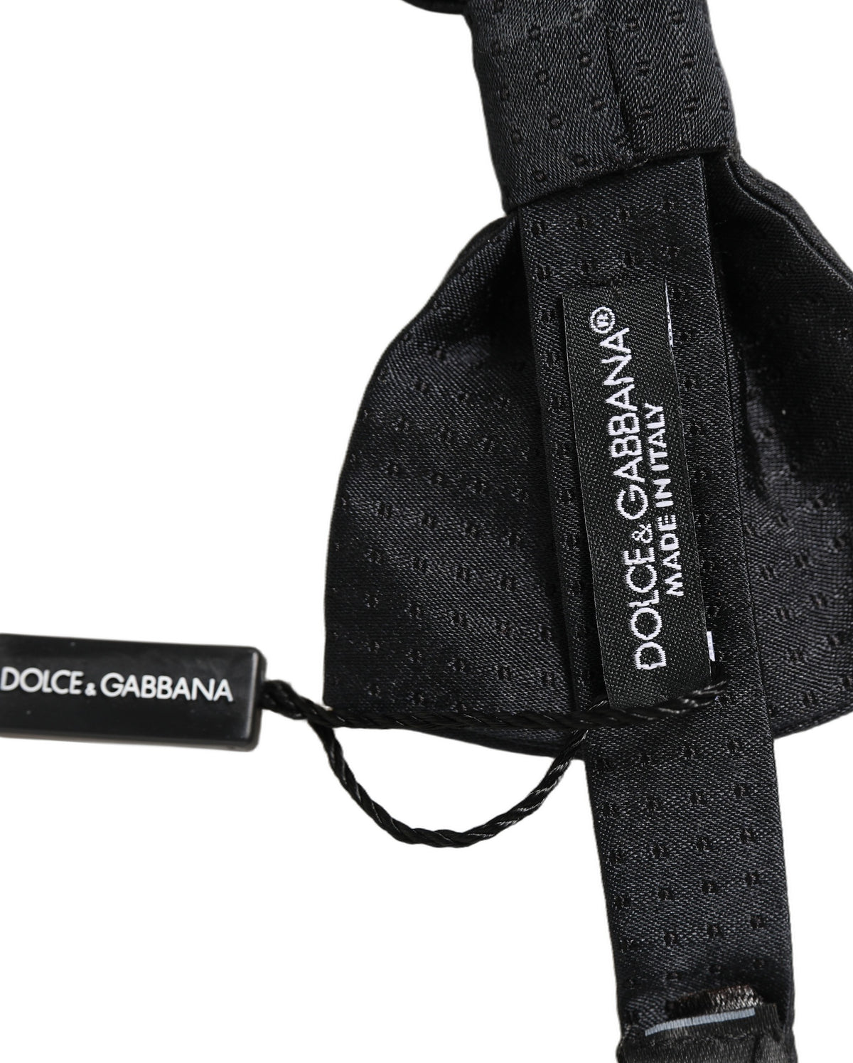 Dolce & Gabbana Men Black 100% Silk Adjustable Neck Papillon Bow Tie