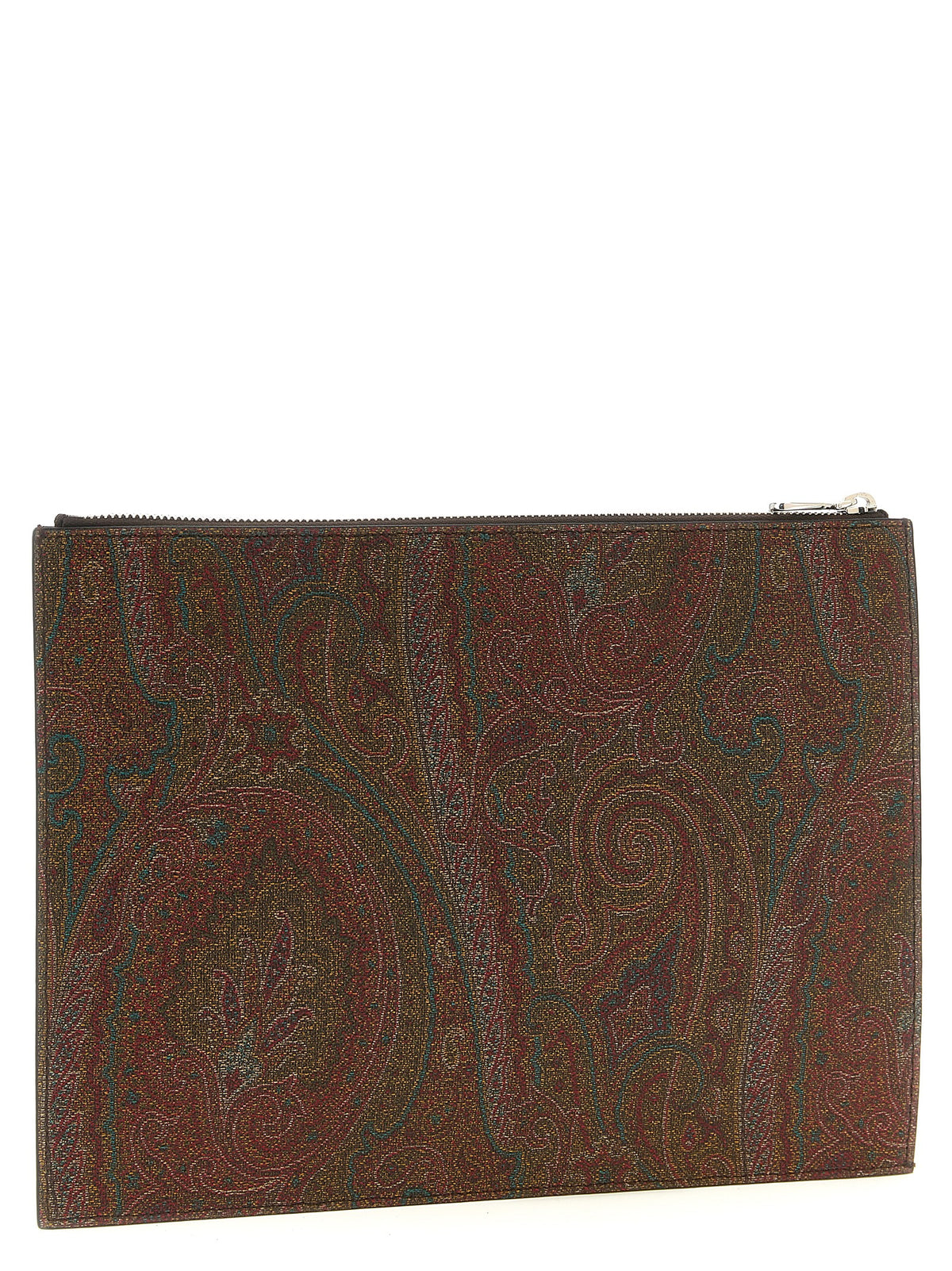 Etro Brown Cotton Clutch Bag