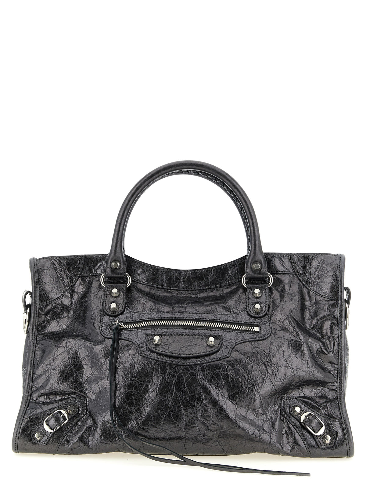 Balenciaga Silver Lamb Leather Handbag