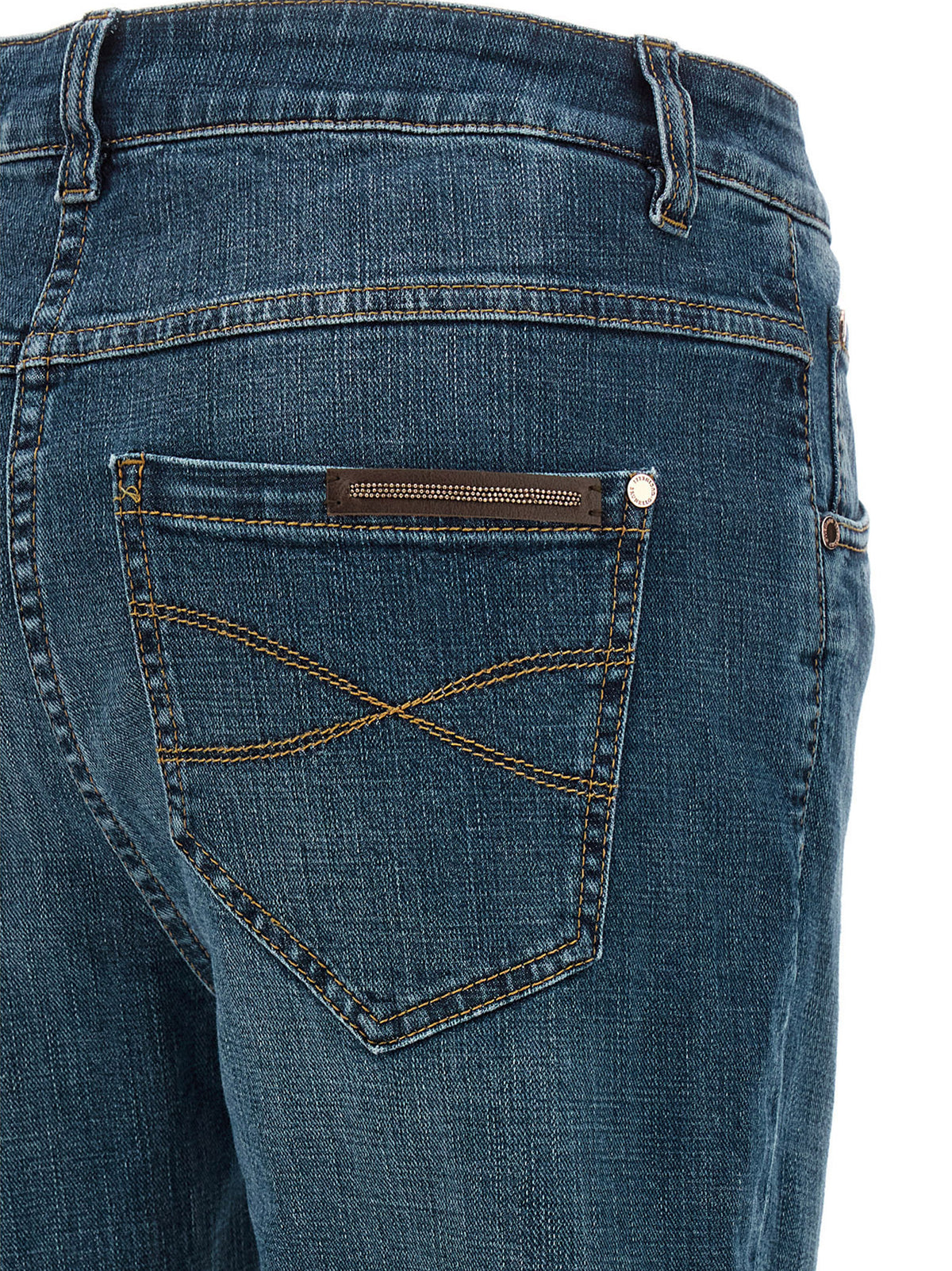 Brunello Cucinelli Blue Cotton Straight-Leg Jeans