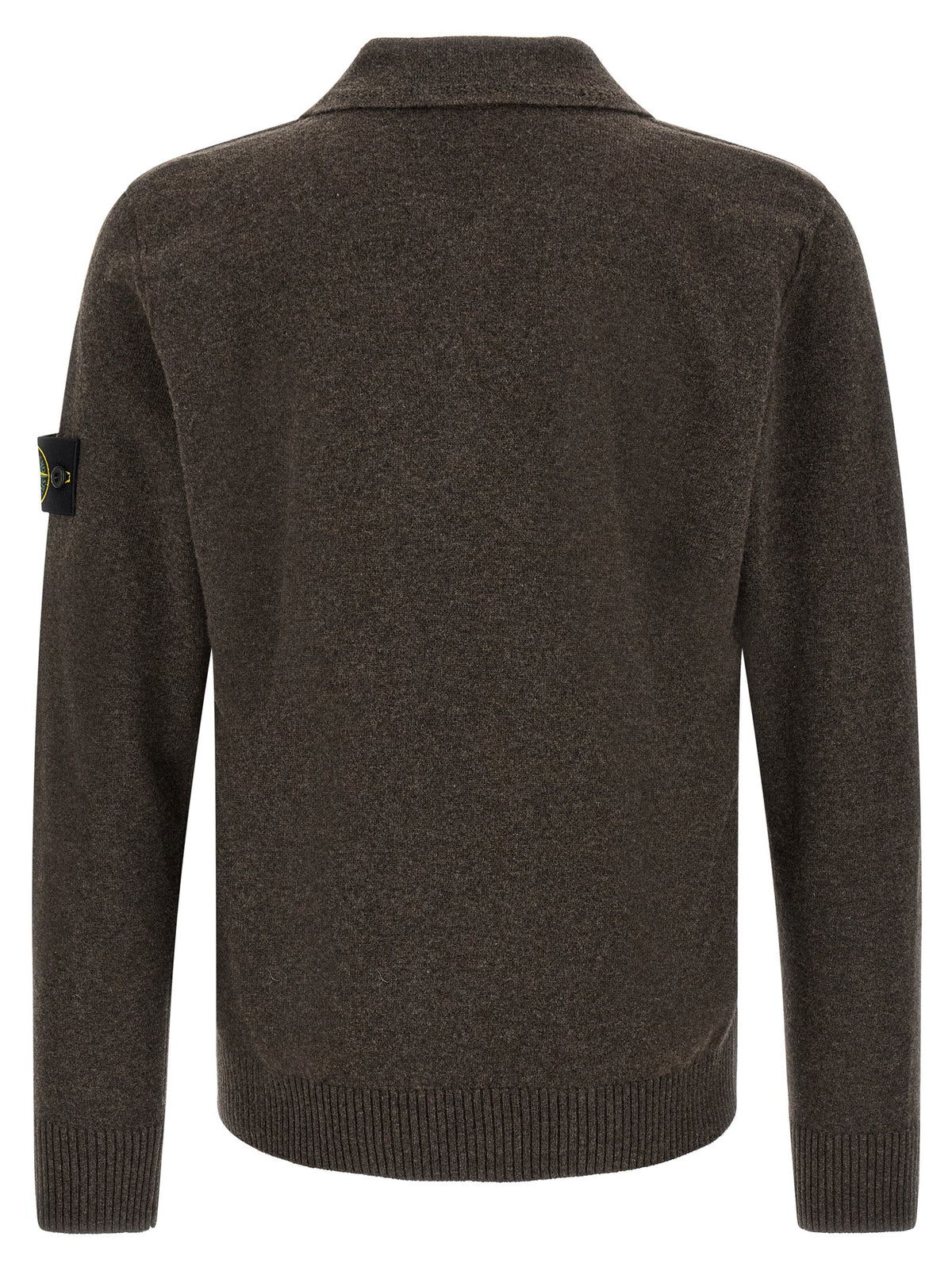 Stone Island Brown Virgin Wool Polo Shirt