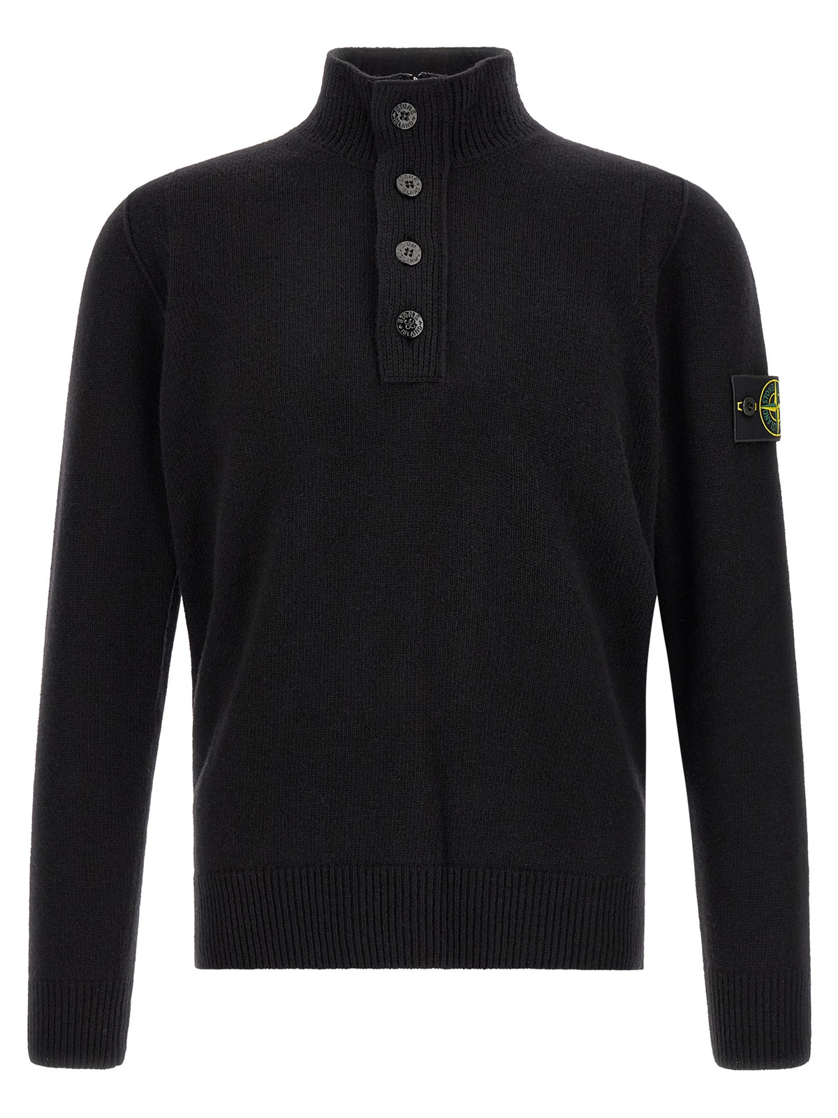 Stone Island Black Virgin Wool Cardigan