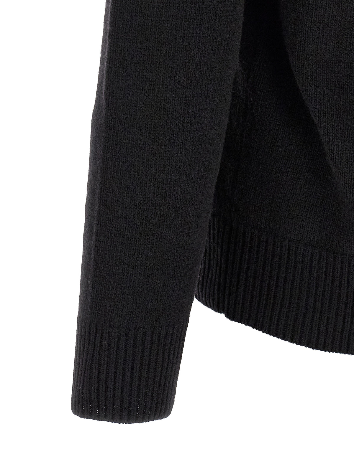 Stone Island Black Virgin Wool Cardigan