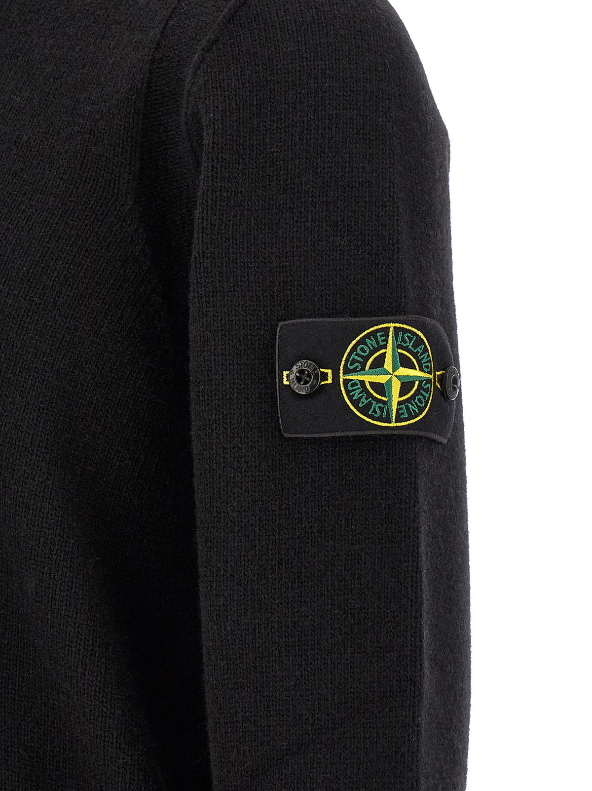 Stone Island Black Virgin Wool Cardigan