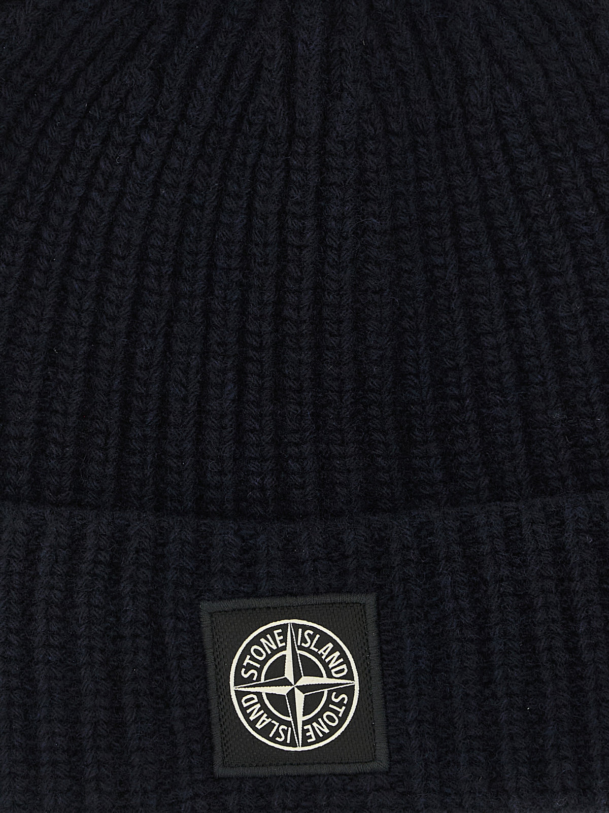Stone Island Blue Virgin Wool Beanie