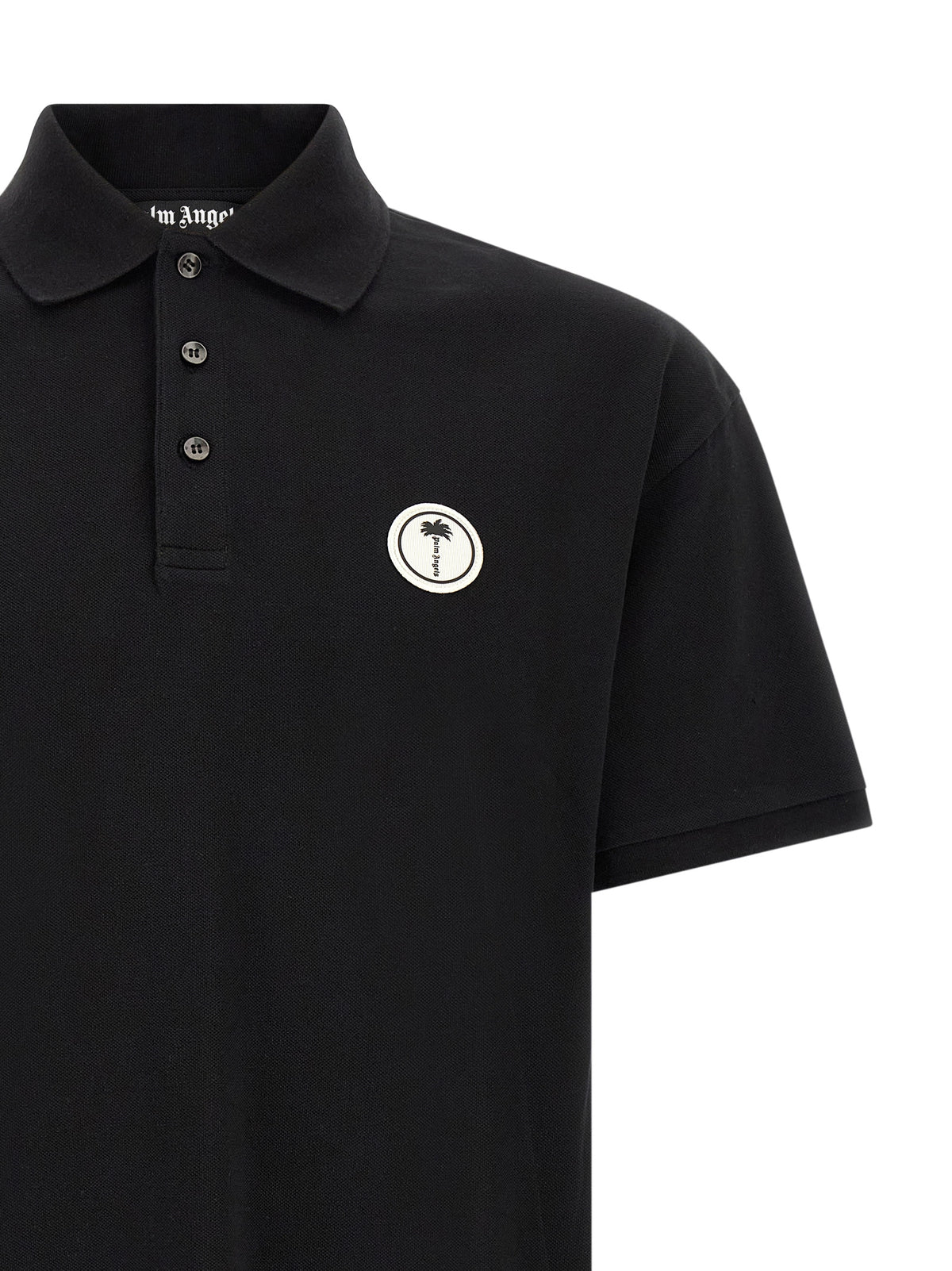 Palm Angels Black Cotton Polo Shirt