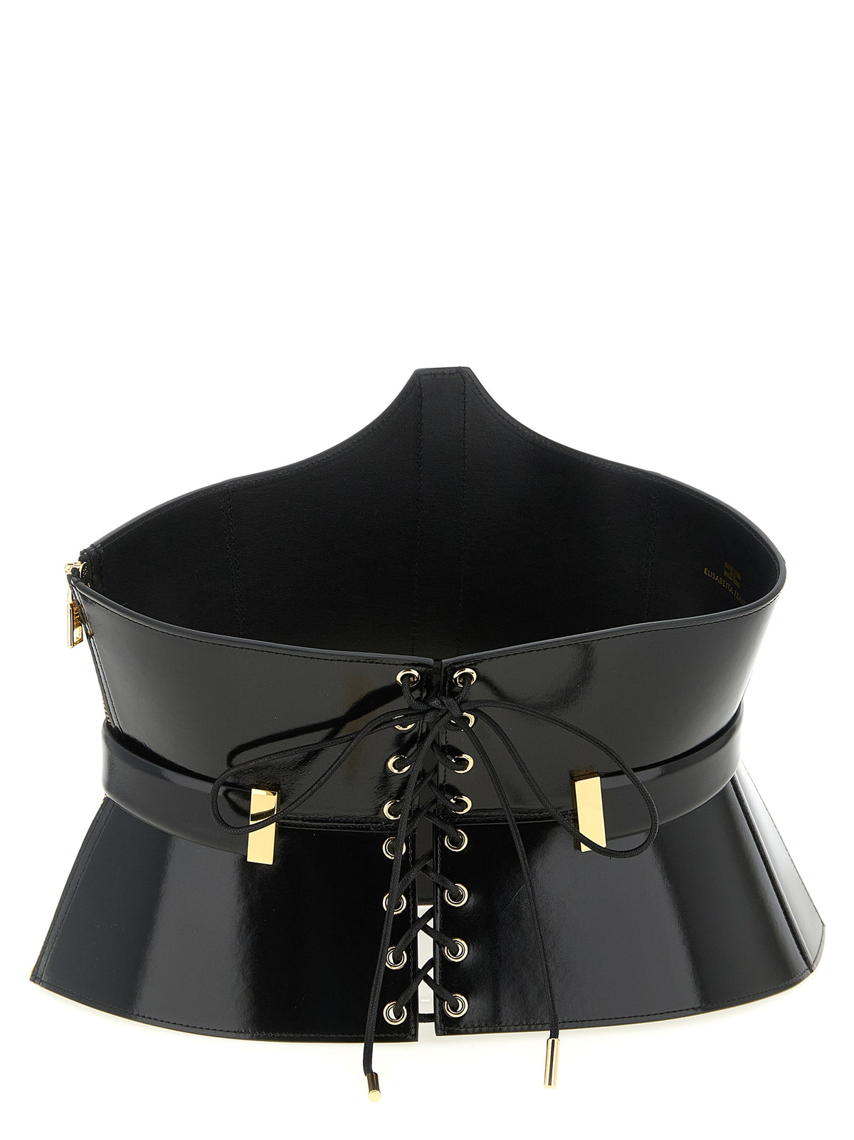 Elisabetta Franchi Black Leather High-Waist Belt