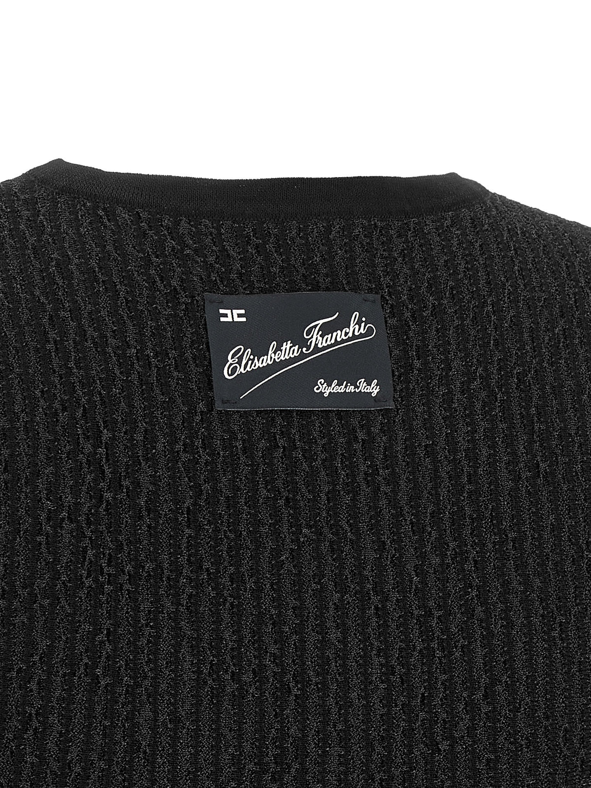 Elisabetta Franchi Black Viscose Sleeveles T-Shirt