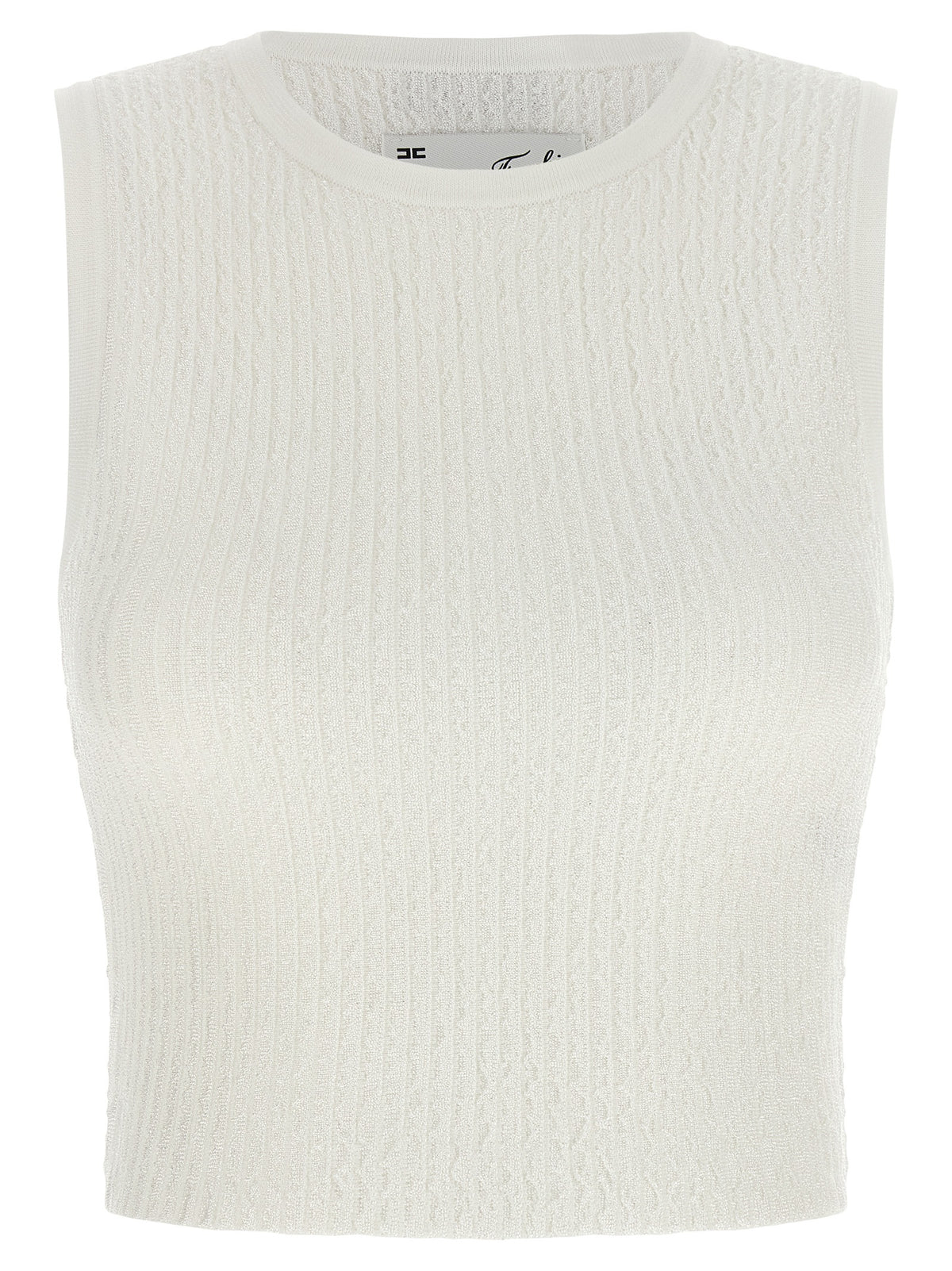 Elisabetta Franchi White Viscose Sleeveles T-Shirt