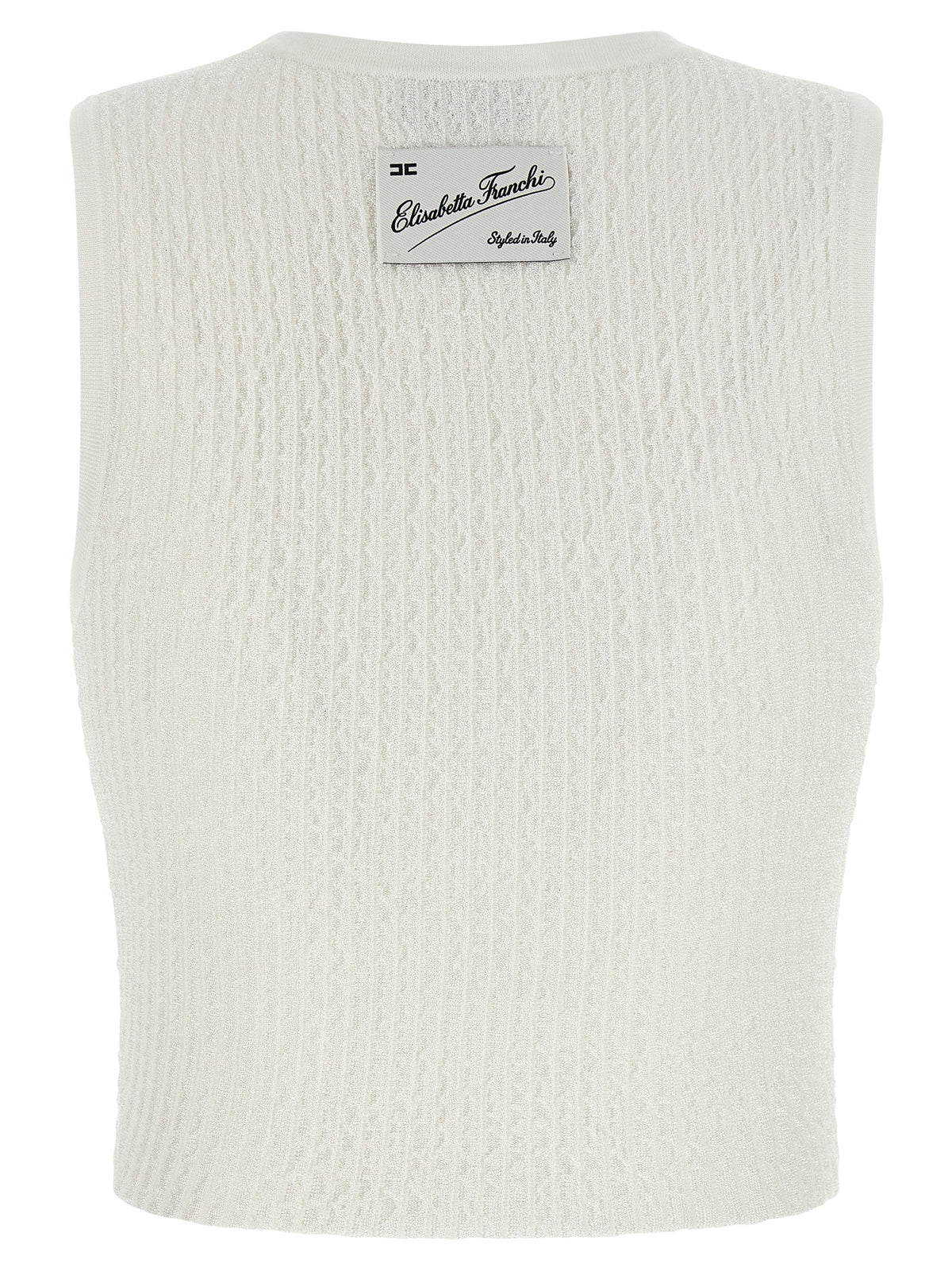 Elisabetta Franchi White Viscose Sleeveles T-Shirt