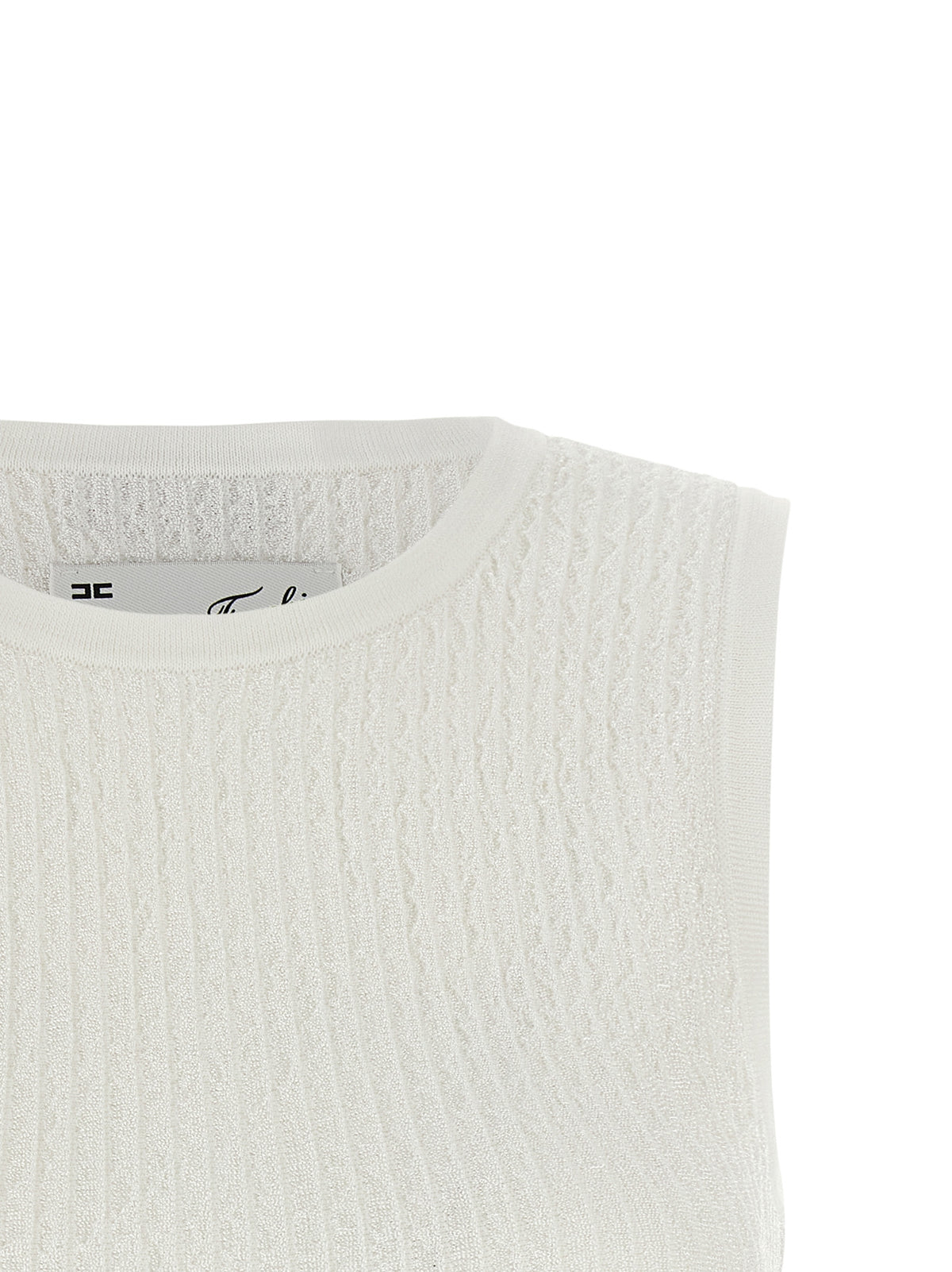 Elisabetta Franchi White Viscose Sleeveles T-Shirt