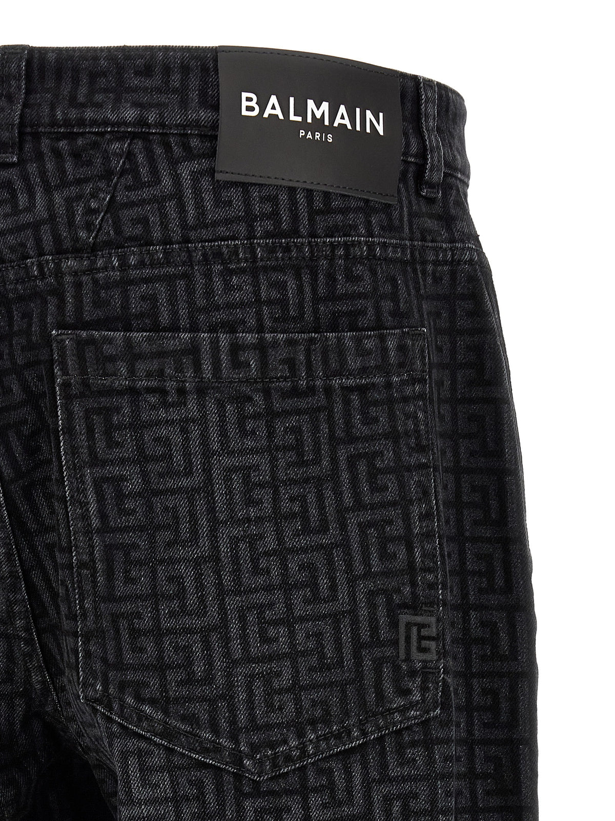 Balmain Black Cotton Straight-Leg Jeans