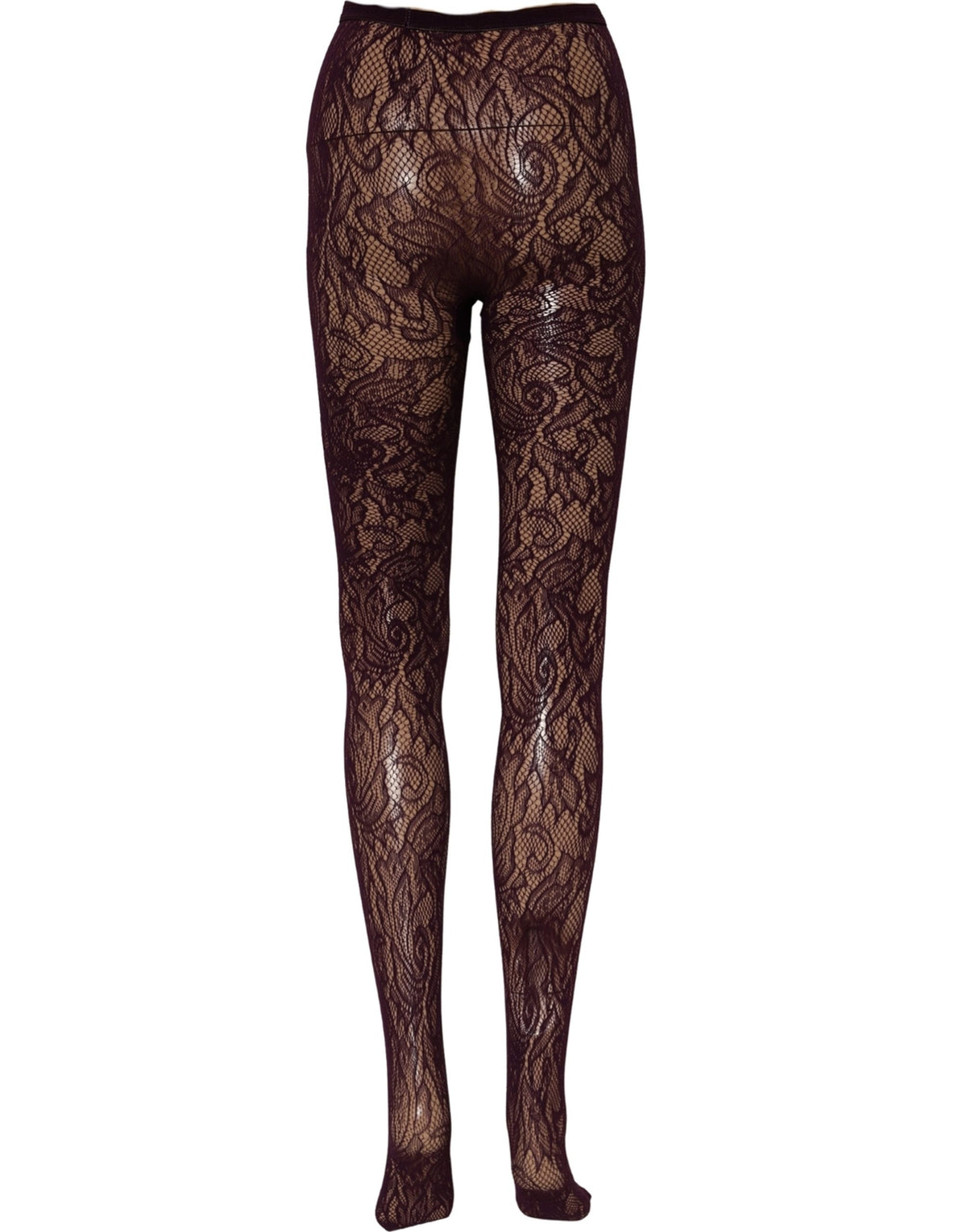 Dries Van Noten Violet Floral Fishnet Tights Stockings Pantyhose Socks