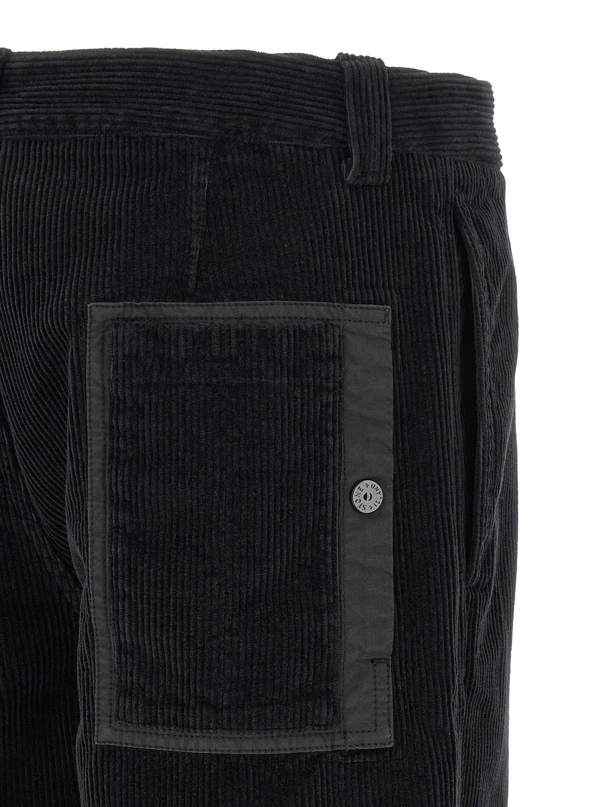 Stone Island Black Cotton Casual Pants