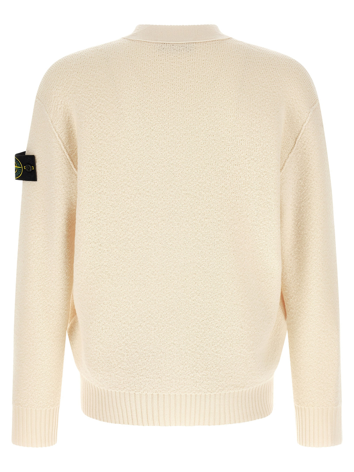 Stone Island White Virgin Wool Cardigan