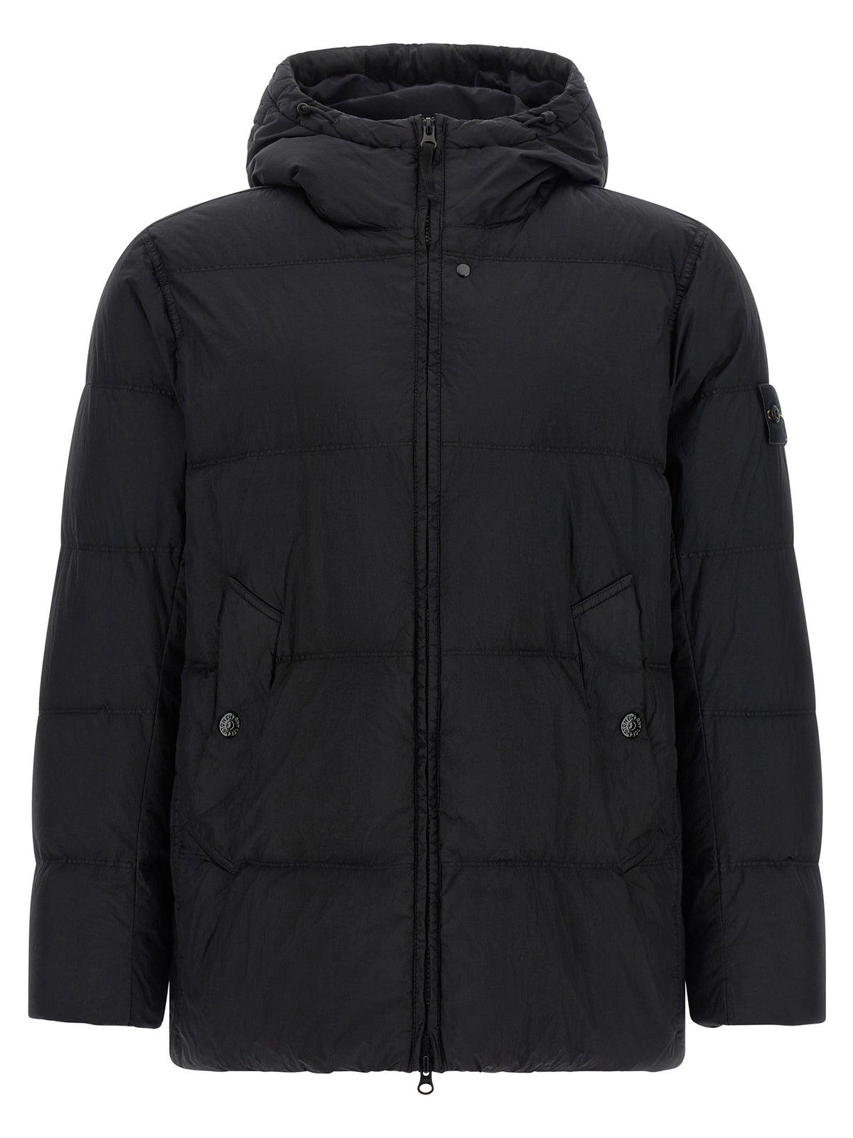 Stone Island Black Polyamide Full-Length Jacket
