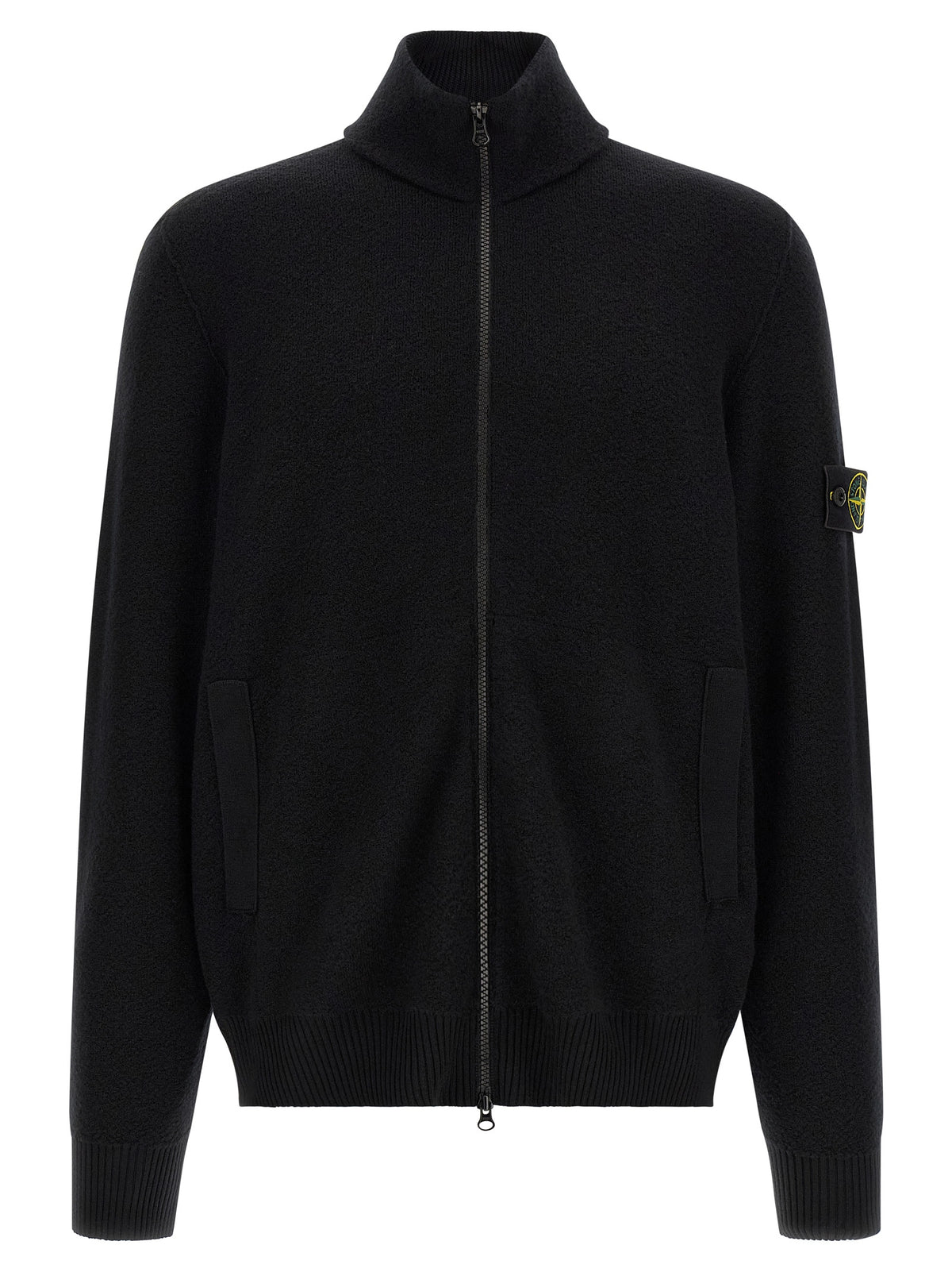 Stone Island Black Virgin Wool Cardigan