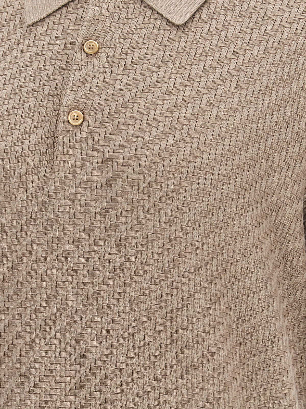 Brioni Beige Cotton Polo Shirt