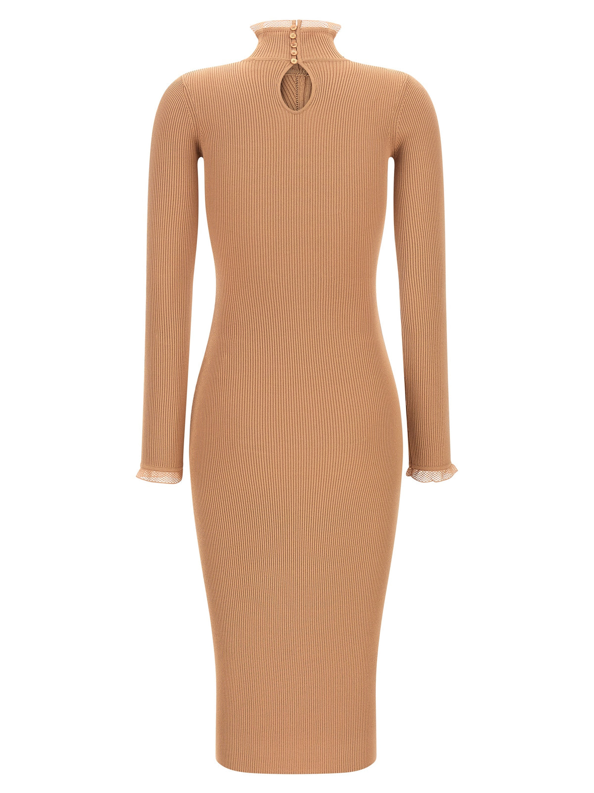 Elisabetta Franchi Beige Viscose Midi Dress