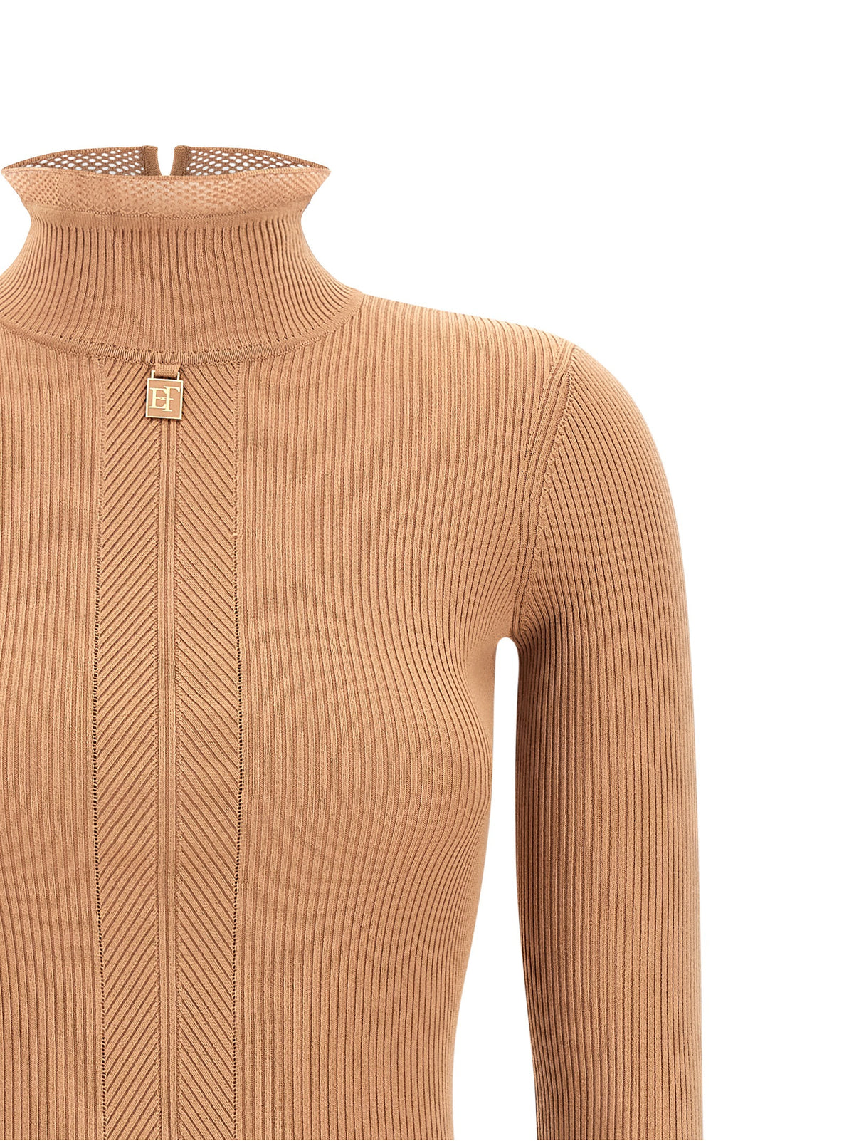 Elisabetta Franchi Beige Viscose Midi Dress