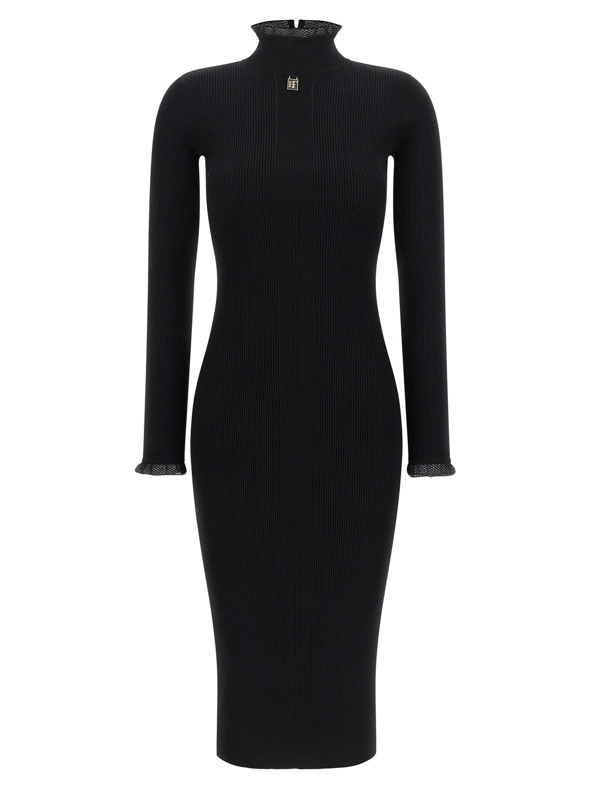 Elisabetta Franchi Black Viscose Midi Dress