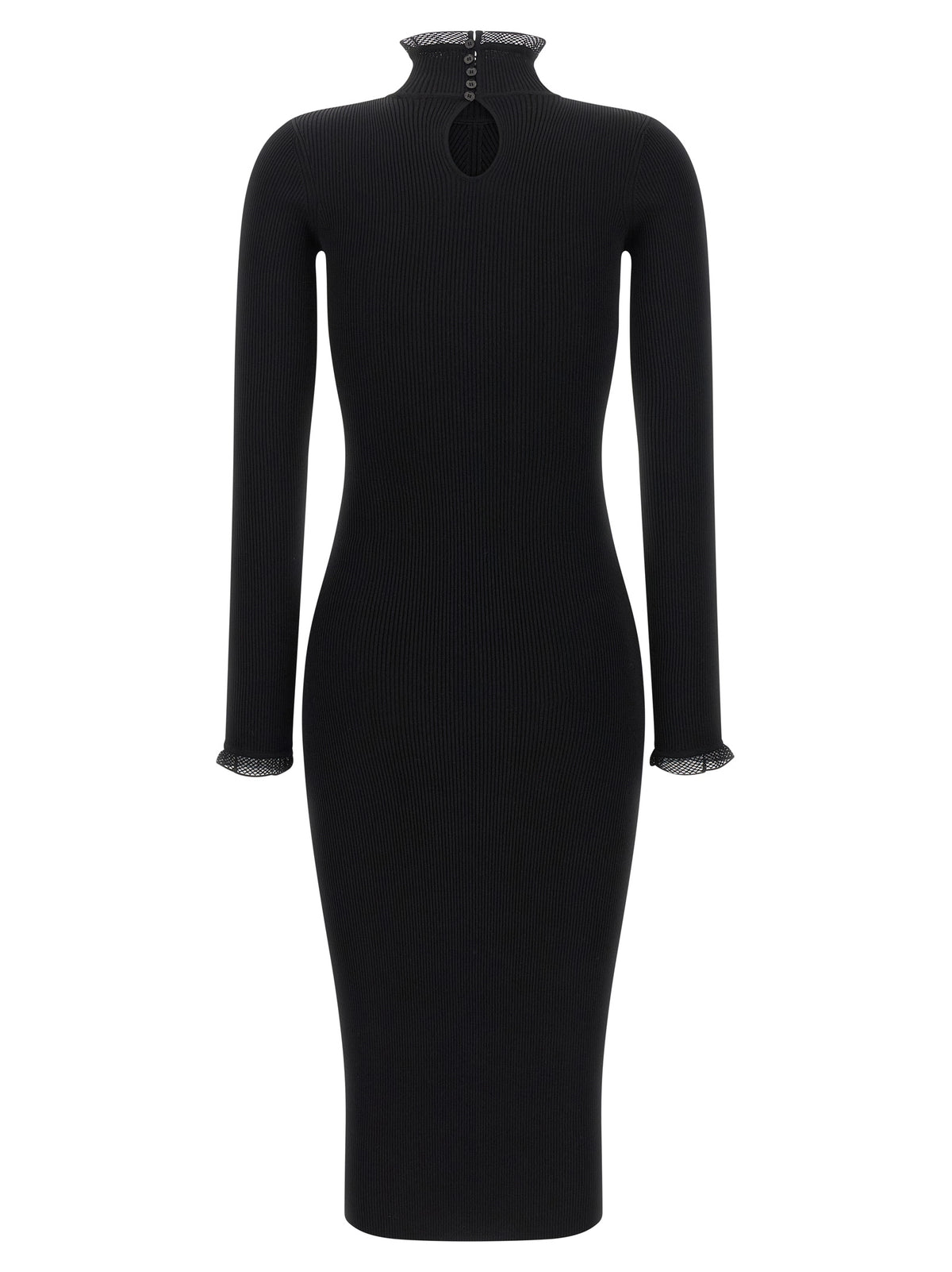 Elisabetta Franchi Black Viscose Midi Dress